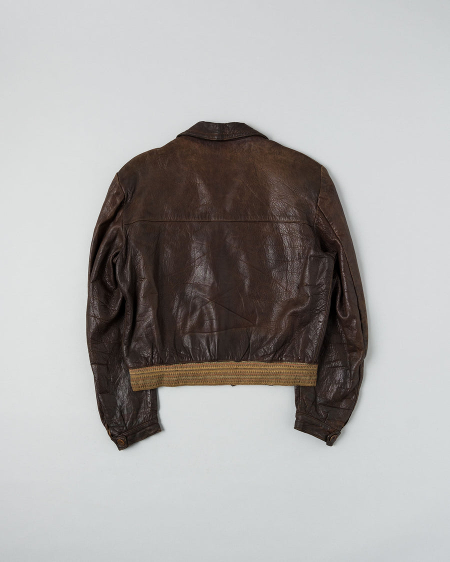 【~40's】Europe Vintage Leather Flight Jacket の全体写真