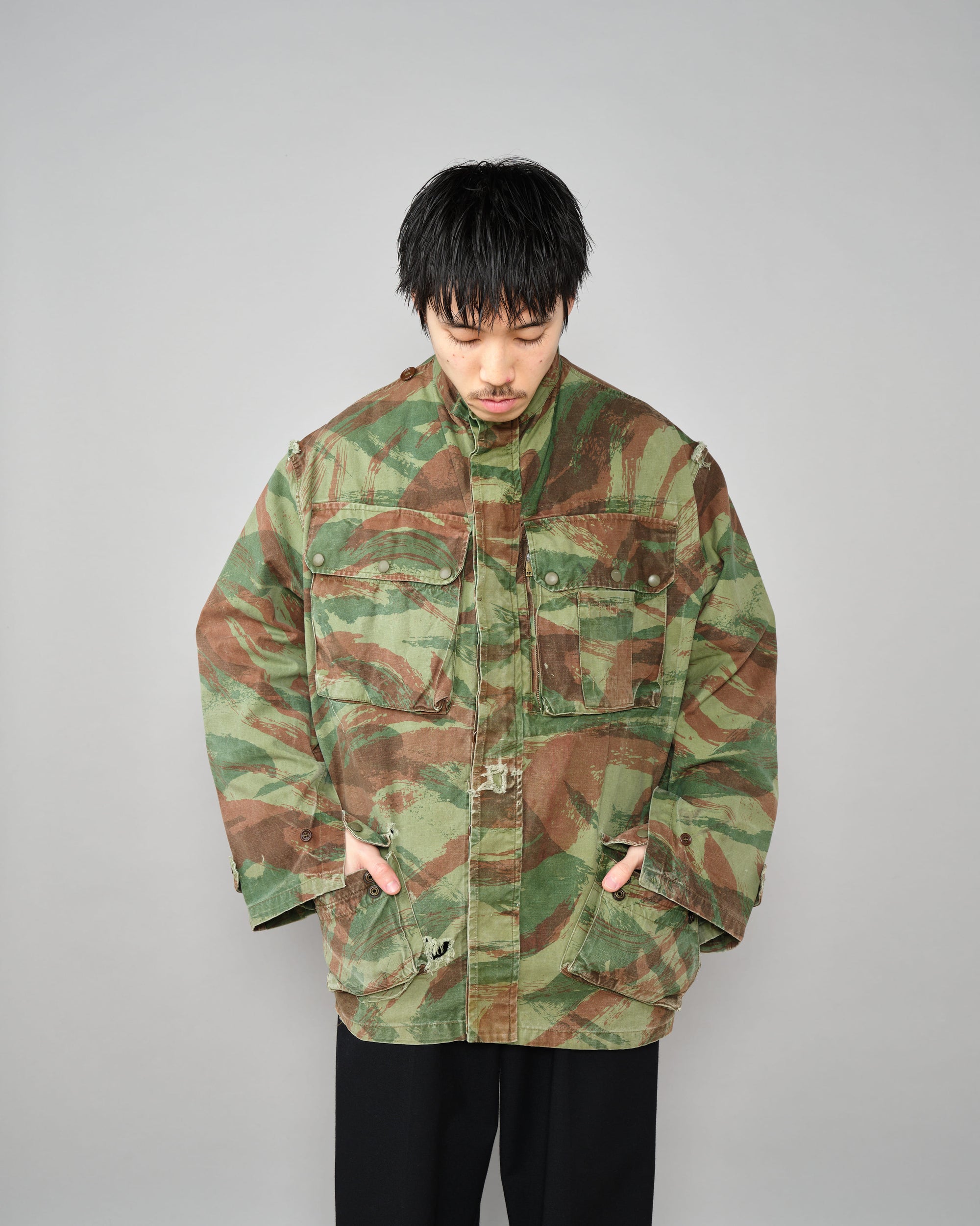 ［~50's］French Army TAP47/54 Lizard Camouflage Paratrooper Jacket Size.32