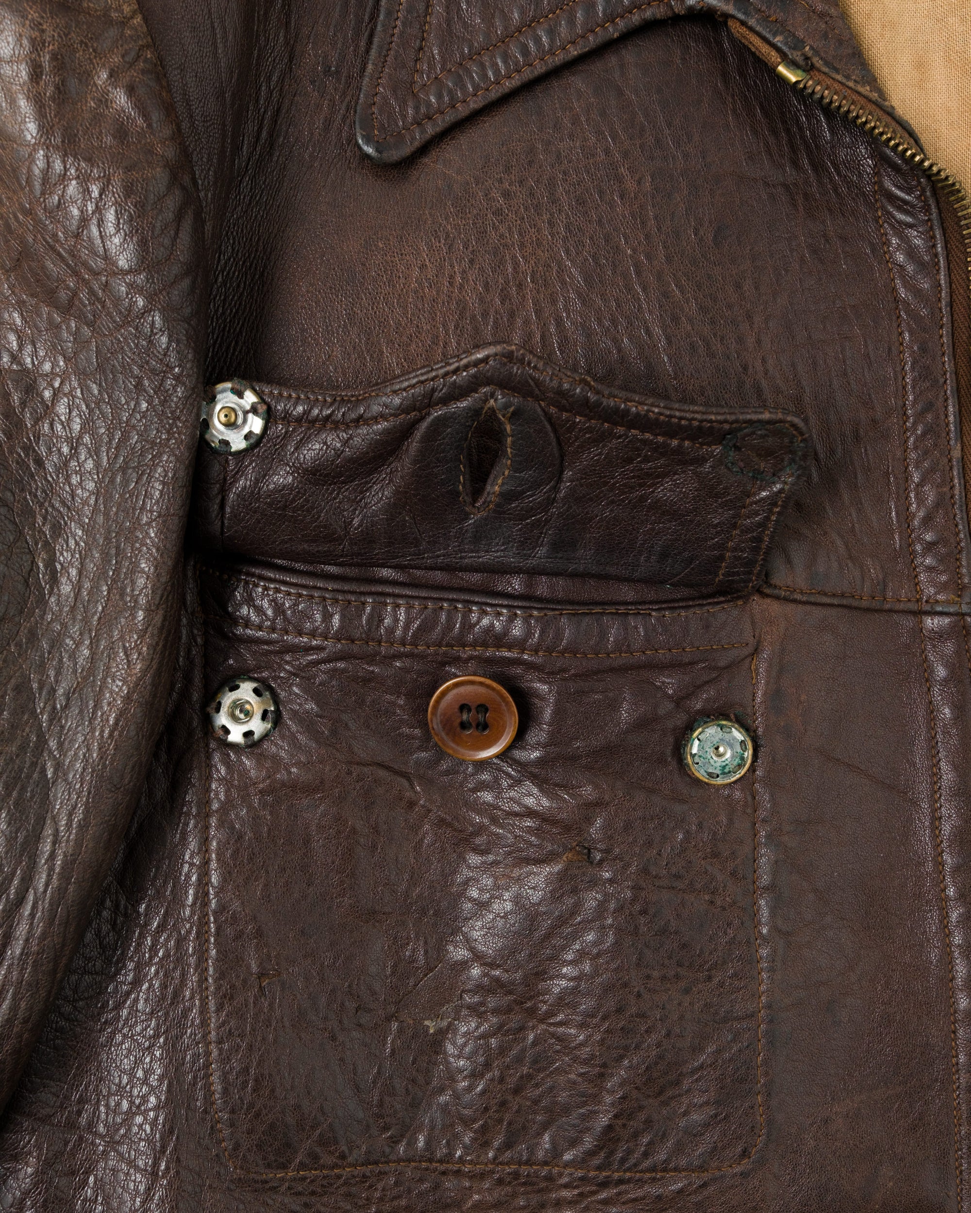 【~40's】Europe Vintage Leather Flight Jacket