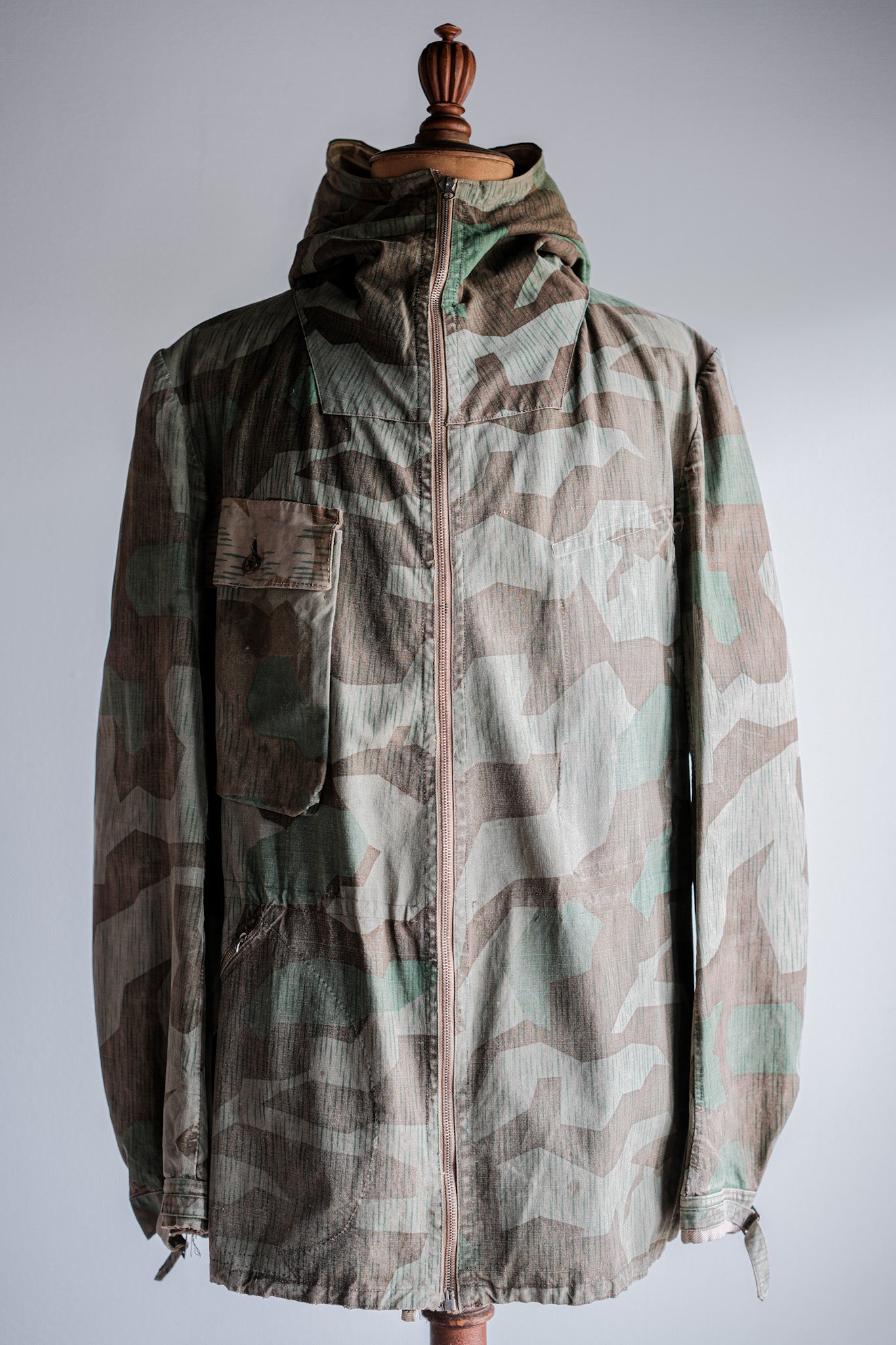 ［~40's］WWⅡ German Army Splinter Camouflage Zip Up Hooded Jacket "Localmade" "Wehrmacht"