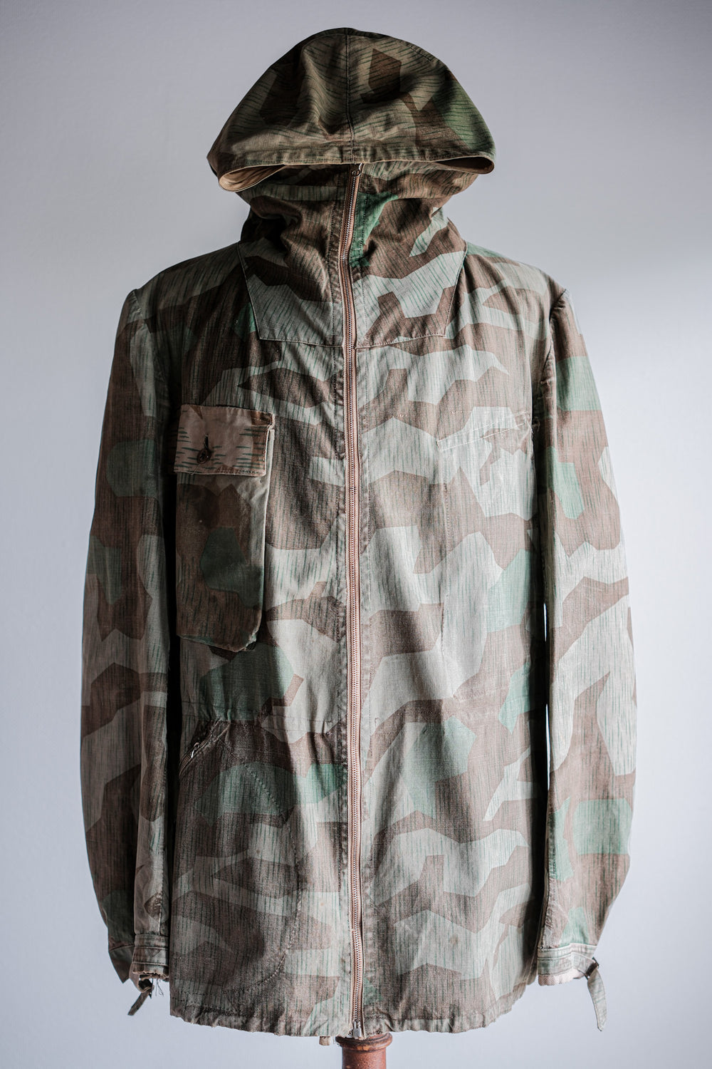 ［~40's］WWⅡ German Army Splinter Camouflage Zip Up Hooded Jacket "Localmade" "Wehrmacht"