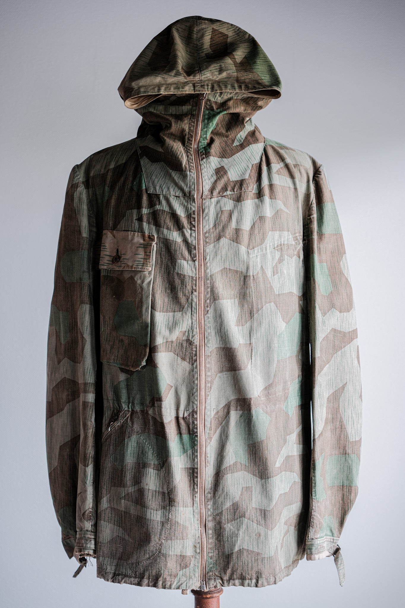 ［~40's］WWⅡ German Army Splinter Camouflage Zip Up Hooded Jacket "Localmade" "Wehrmacht"