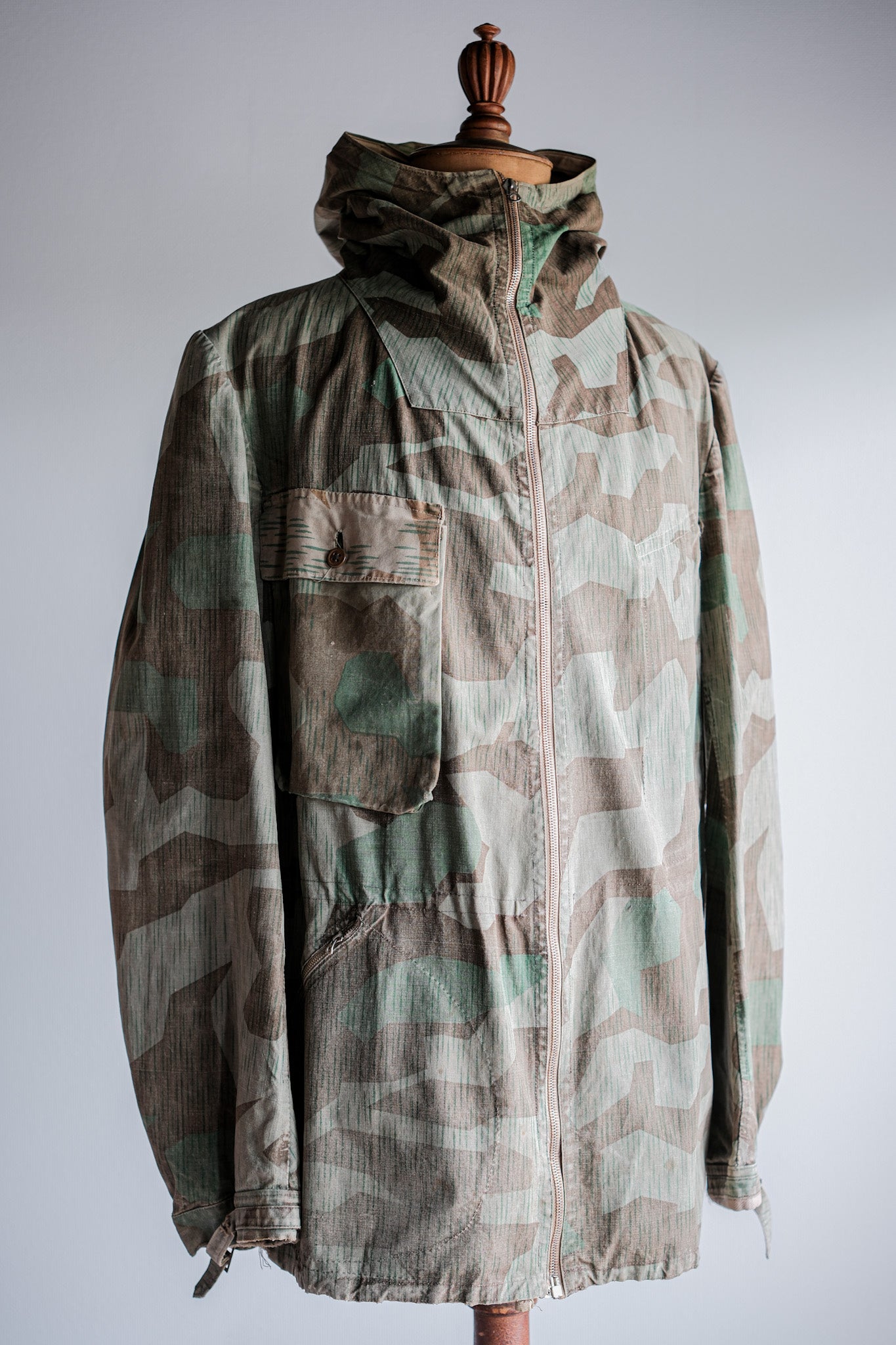 ［~40's］WWⅡ German Army Splinter Camouflage Zip Up Hooded Jacket "Localmade" "Wehrmacht"