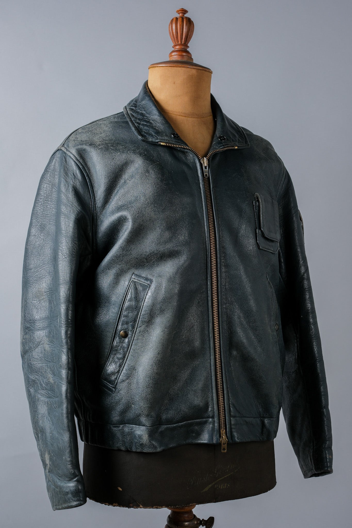 ［~70's］French Air Force Pilot Leather Jacket Size.96M