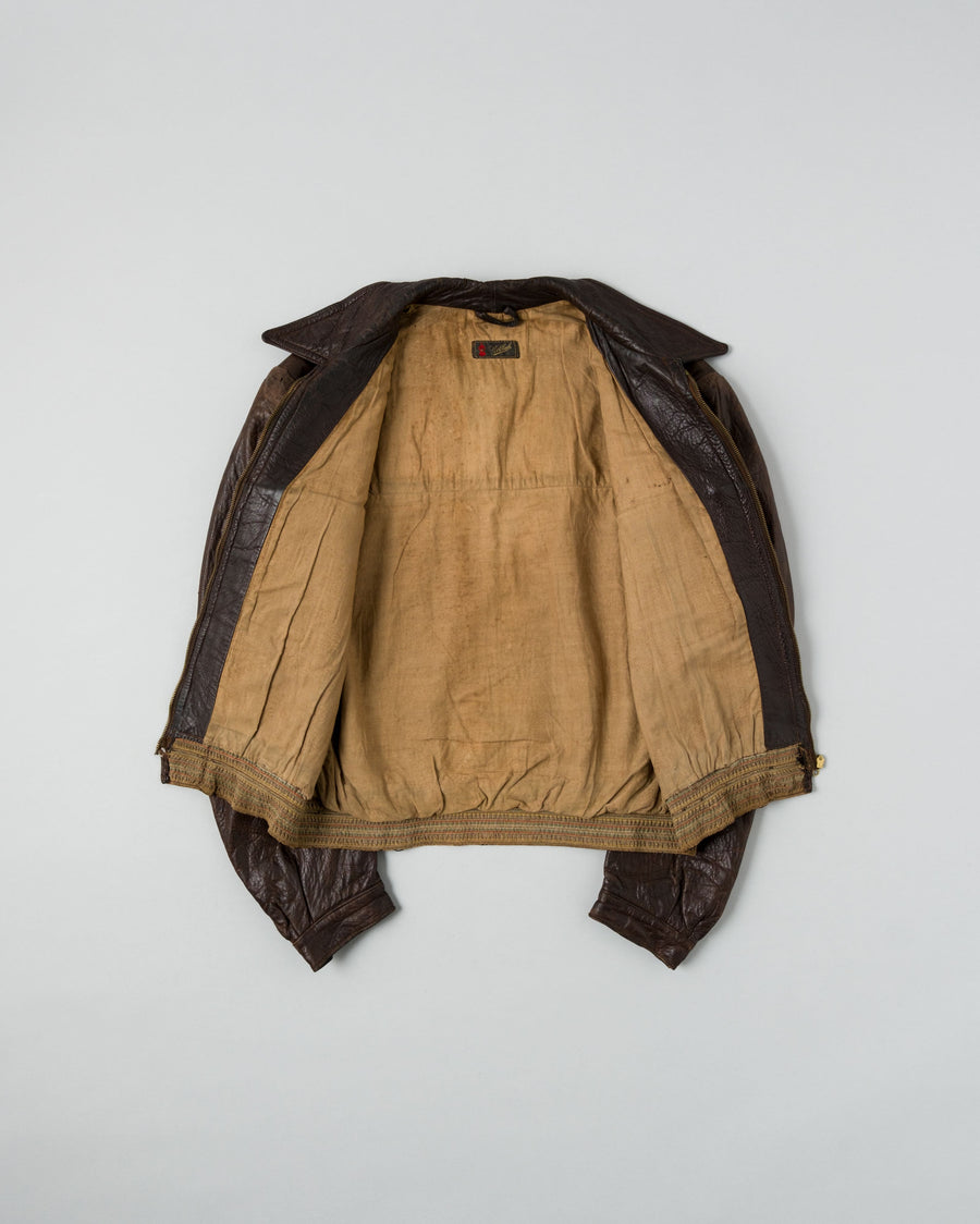 【~40's】Europe Vintage Leather Flight Jacket の全体写真