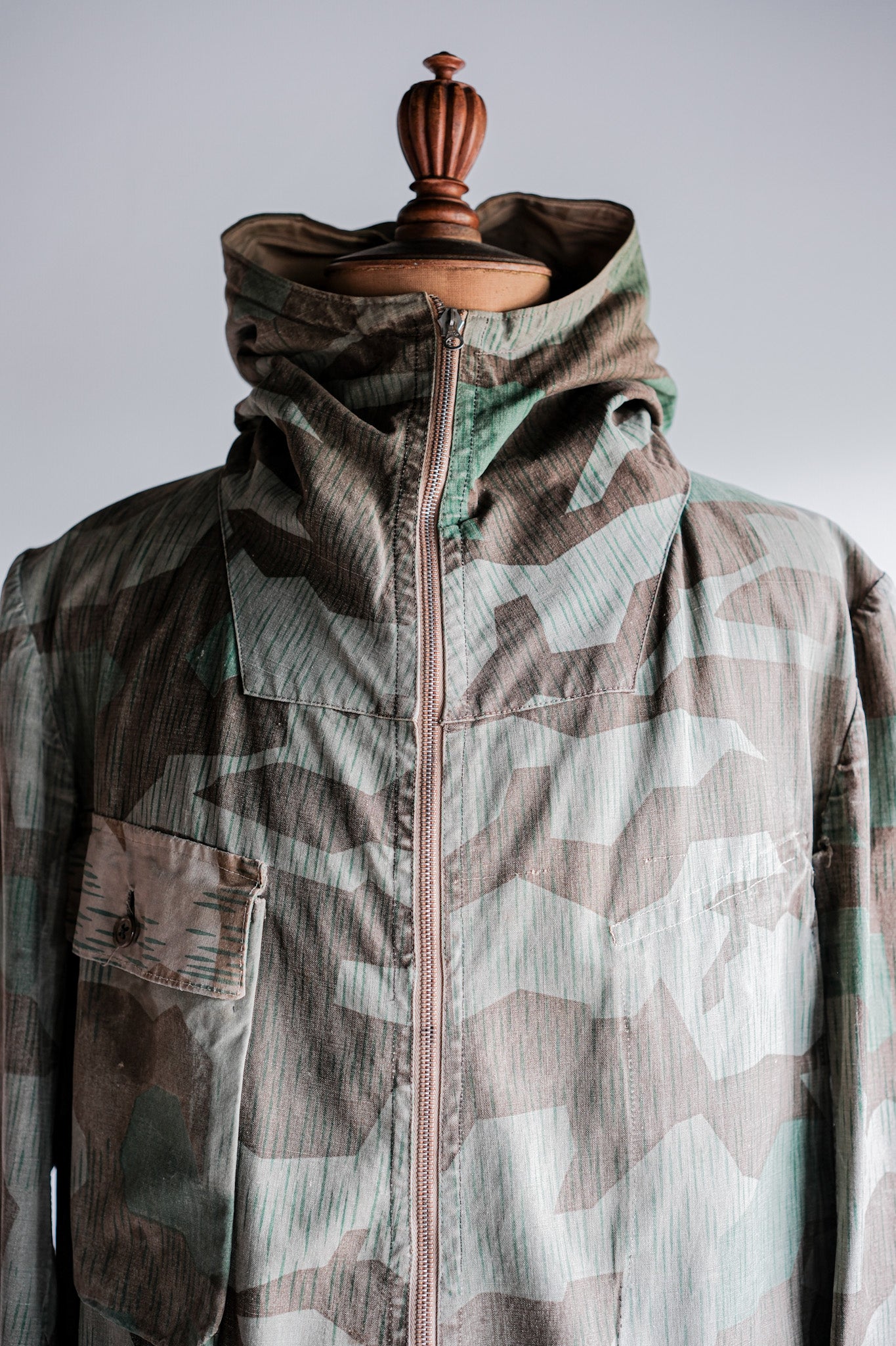 ［~40's］WWⅡ German Army Splinter Camouflage Zip Up Hooded Jacket "Localmade" "Wehrmacht"