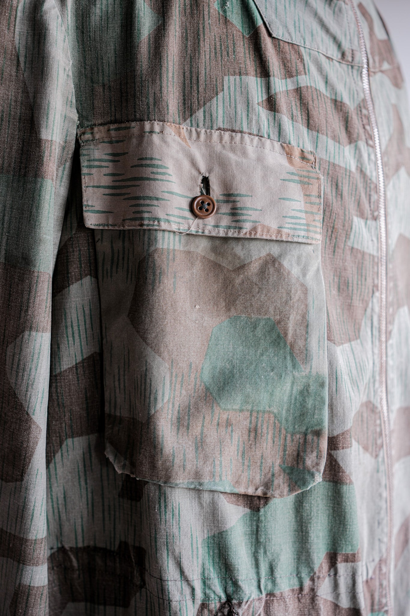 ［~40's］WWⅡ German Army Splinter Camouflage Zip Up Hooded Jacket "Localmade" "Wehrmacht"