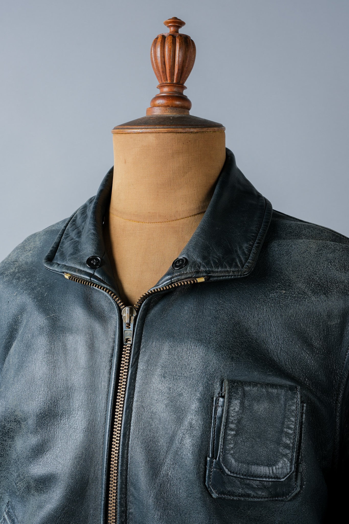 ［~70's］French Air Force Pilot Leather Jacket Size.96M