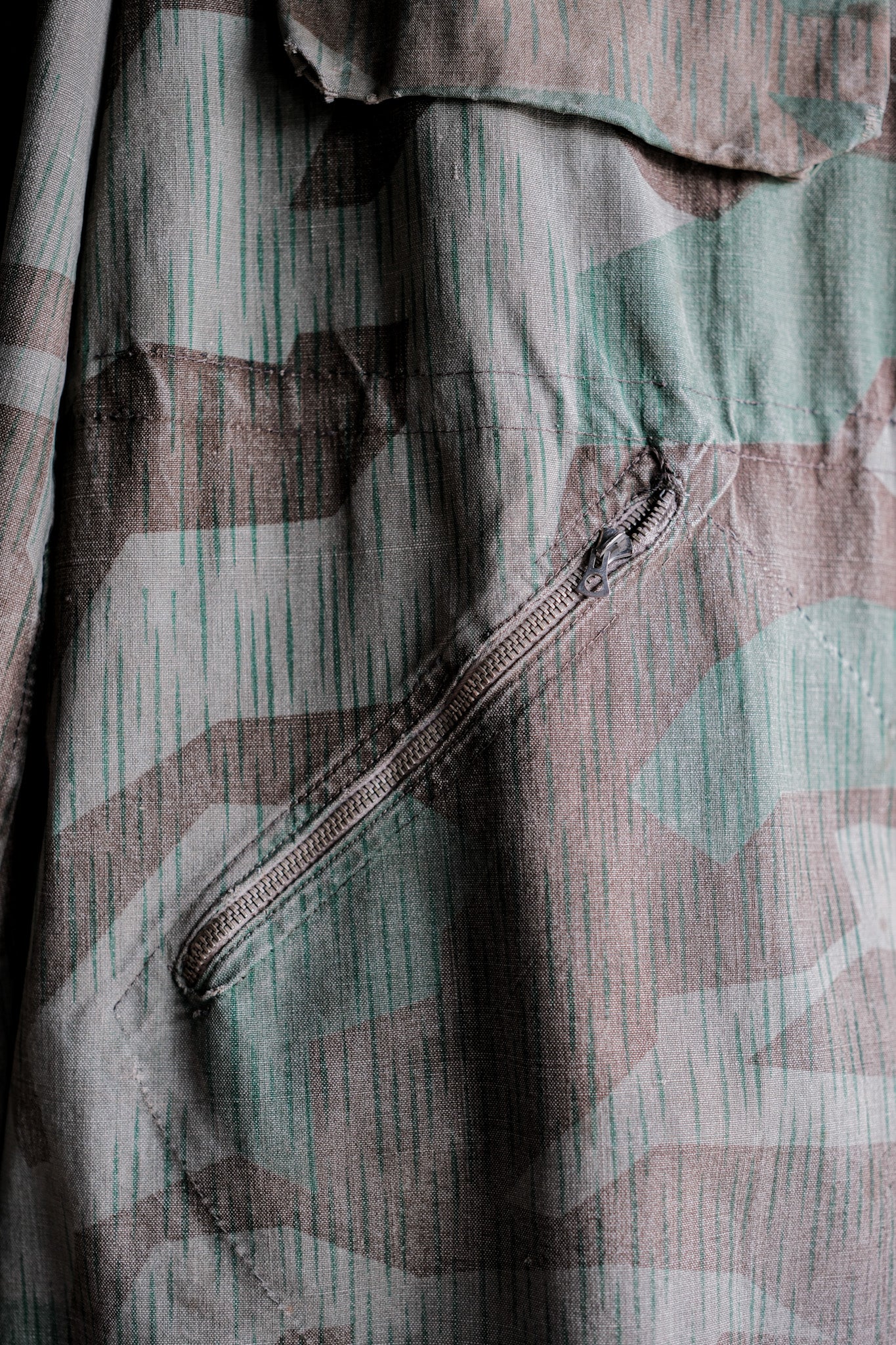 ［~40's］WWⅡ German Army Splinter Camouflage Zip Up Hooded Jacket "Localmade" "Wehrmacht"