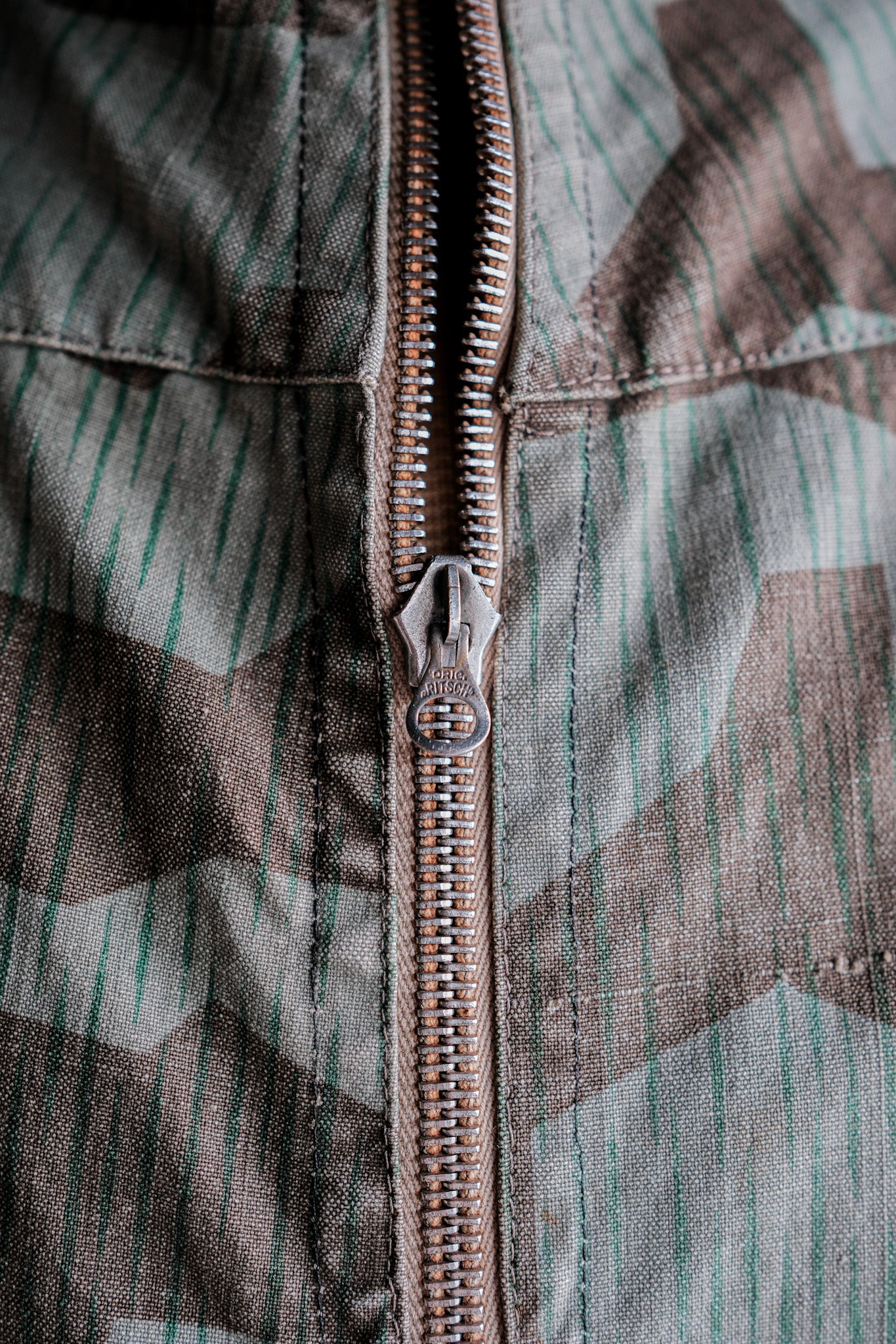 ［~40's］WWⅡ German Army Splinter Camouflage Zip Up Hooded Jacket "Localmade" "Wehrmacht"