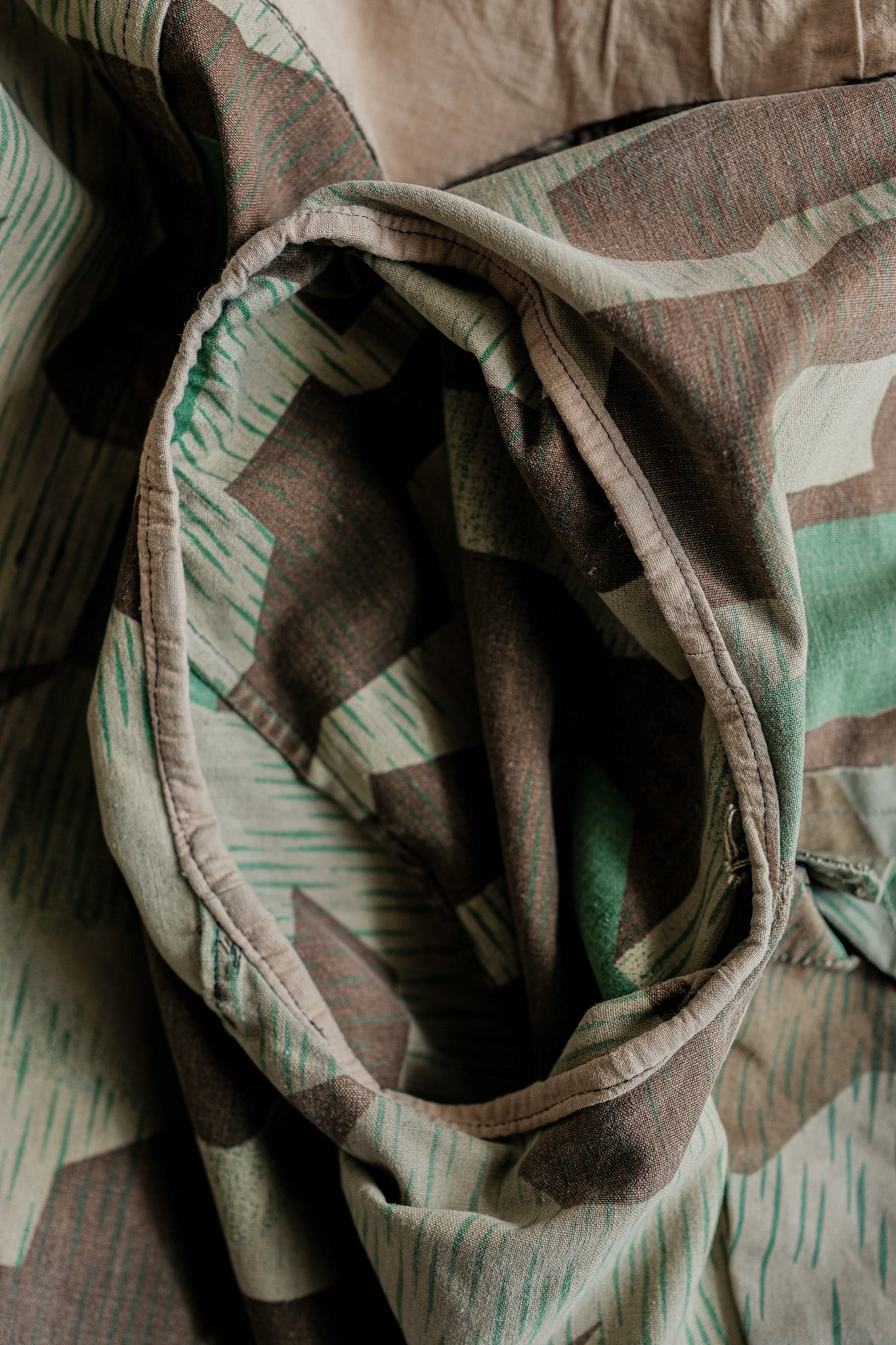 ［~40's］WWⅡ German Army Splinter Camouflage Zip Up Hooded Jacket "Localmade" "Wehrmacht"