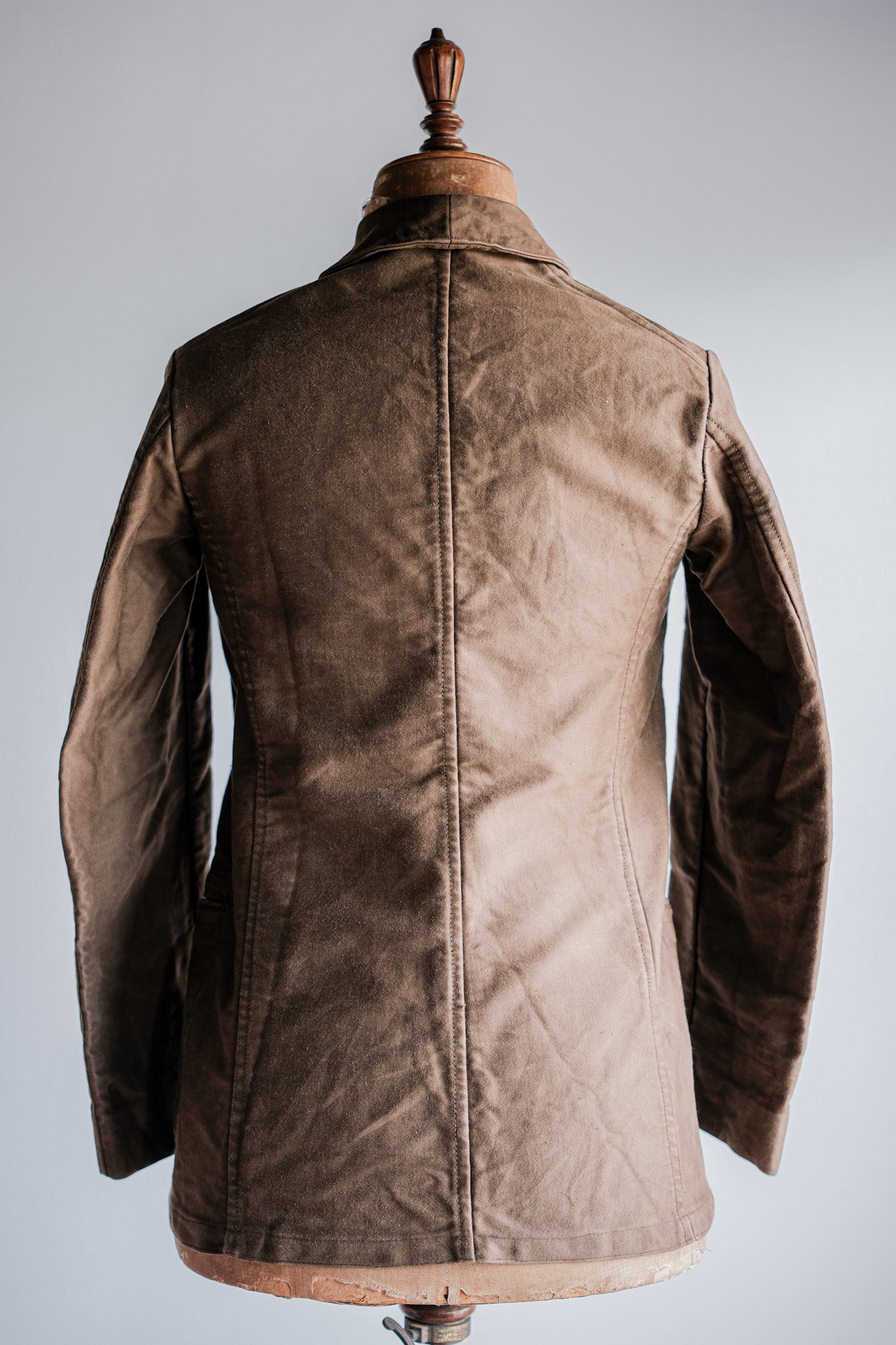 【~30's】French Vintage Brown Moleskin Work Jacket
