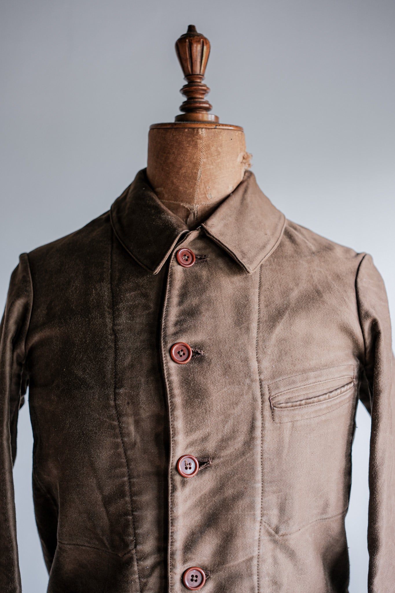 ［~30's］French Vintage Brown Moleskin Work Jacket