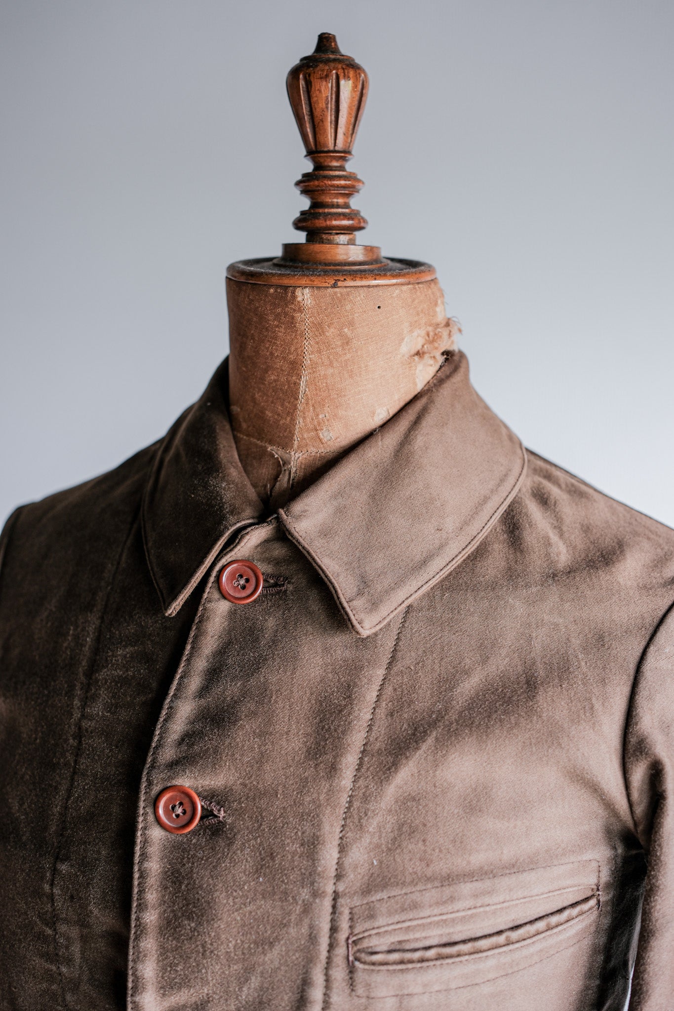 ［~30's］French Vintage Brown Moleskin Work Jacket
