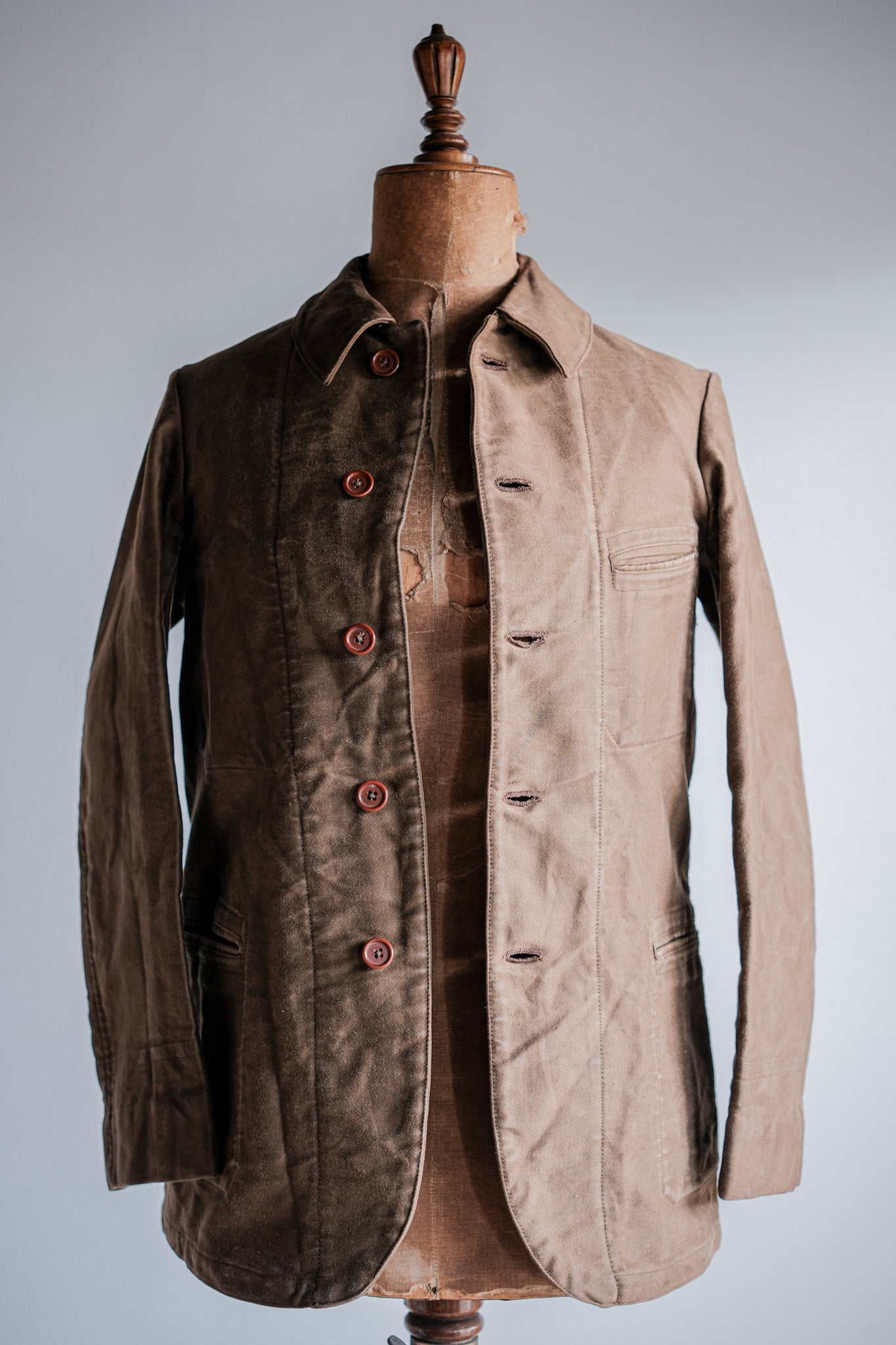 [~ 30's] French Vintage Brown Moleskin Work Jacket