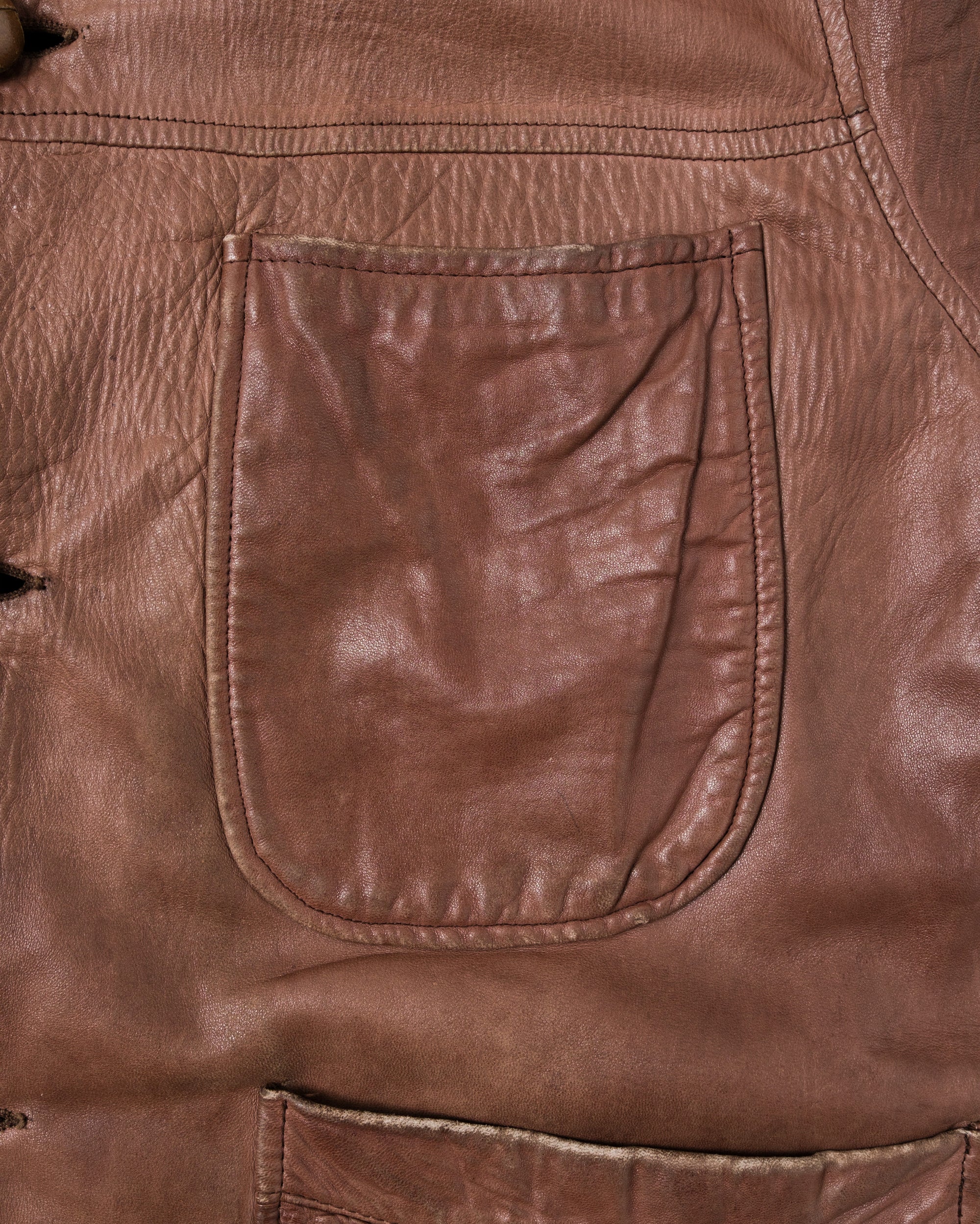 【87AW】Old C.P.Company Brown Leather 4 Pockets Jacket Size.48
