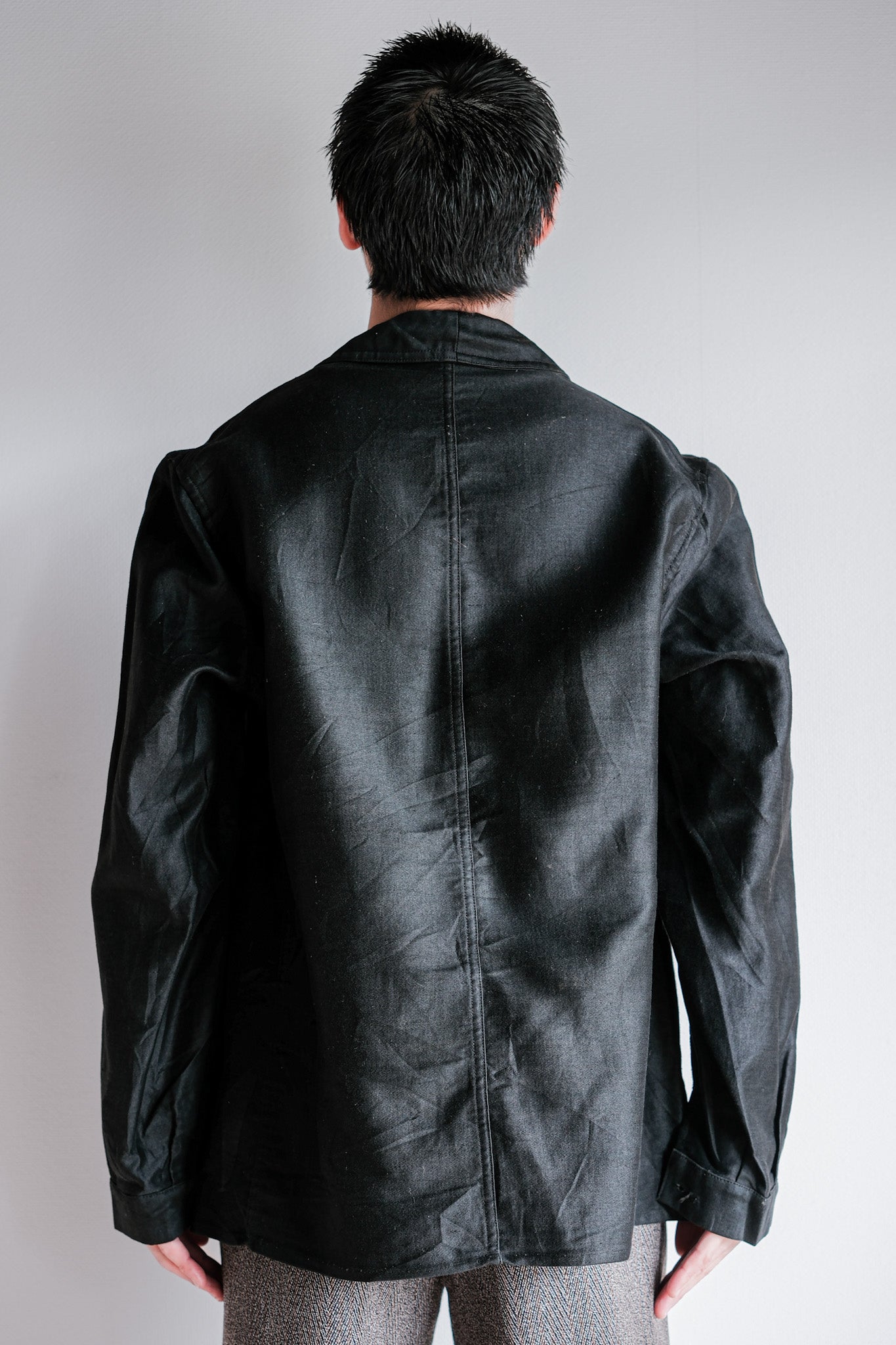 【~40's】French Vintage Black Light Moleskin Work Jacket