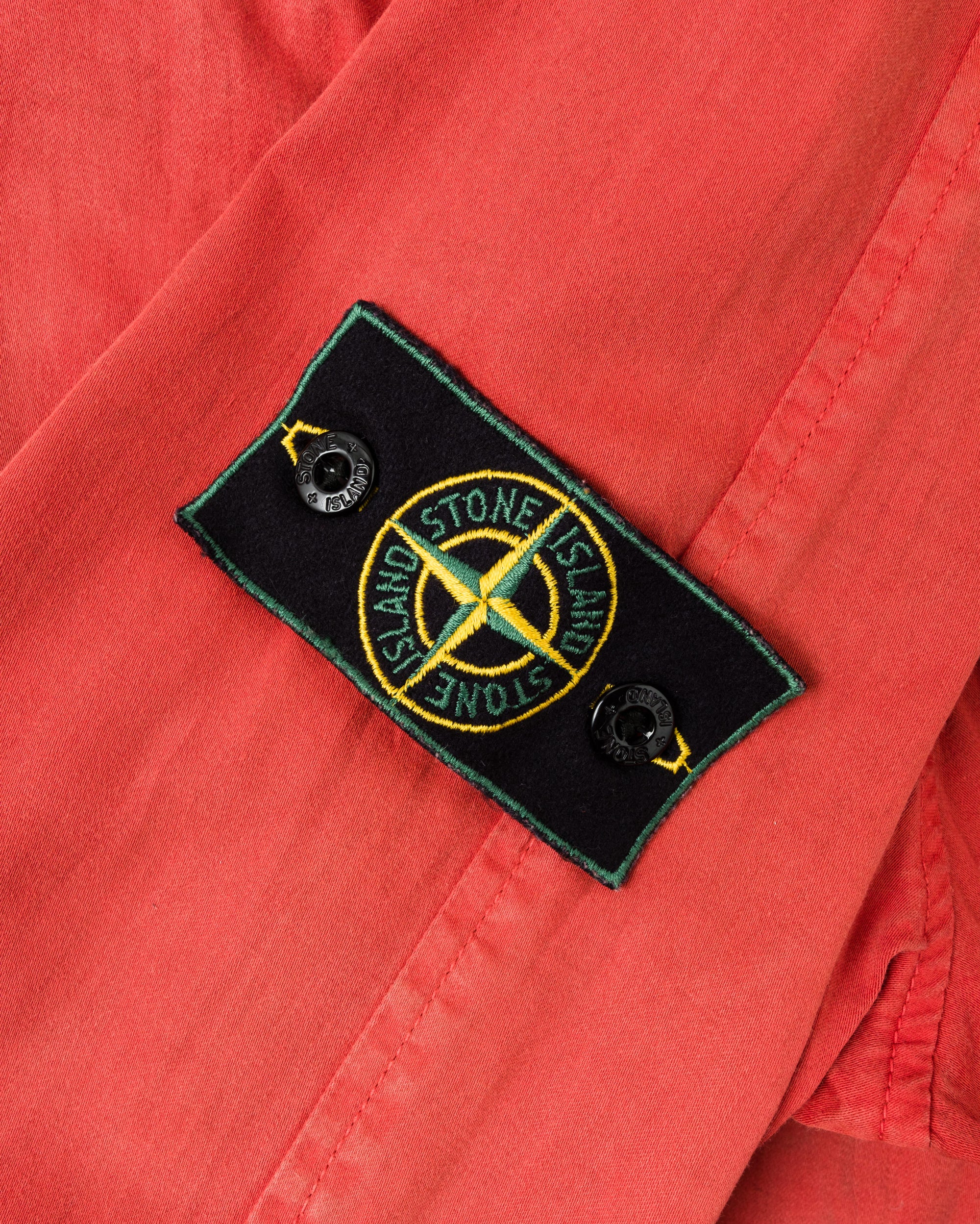 ［96AW］Old STONE ISLAND Garment Dyed Detachable Hood Raglan Sleeve Cotton Jacket Size.M "RASO GOMMATO" "Green Edge"