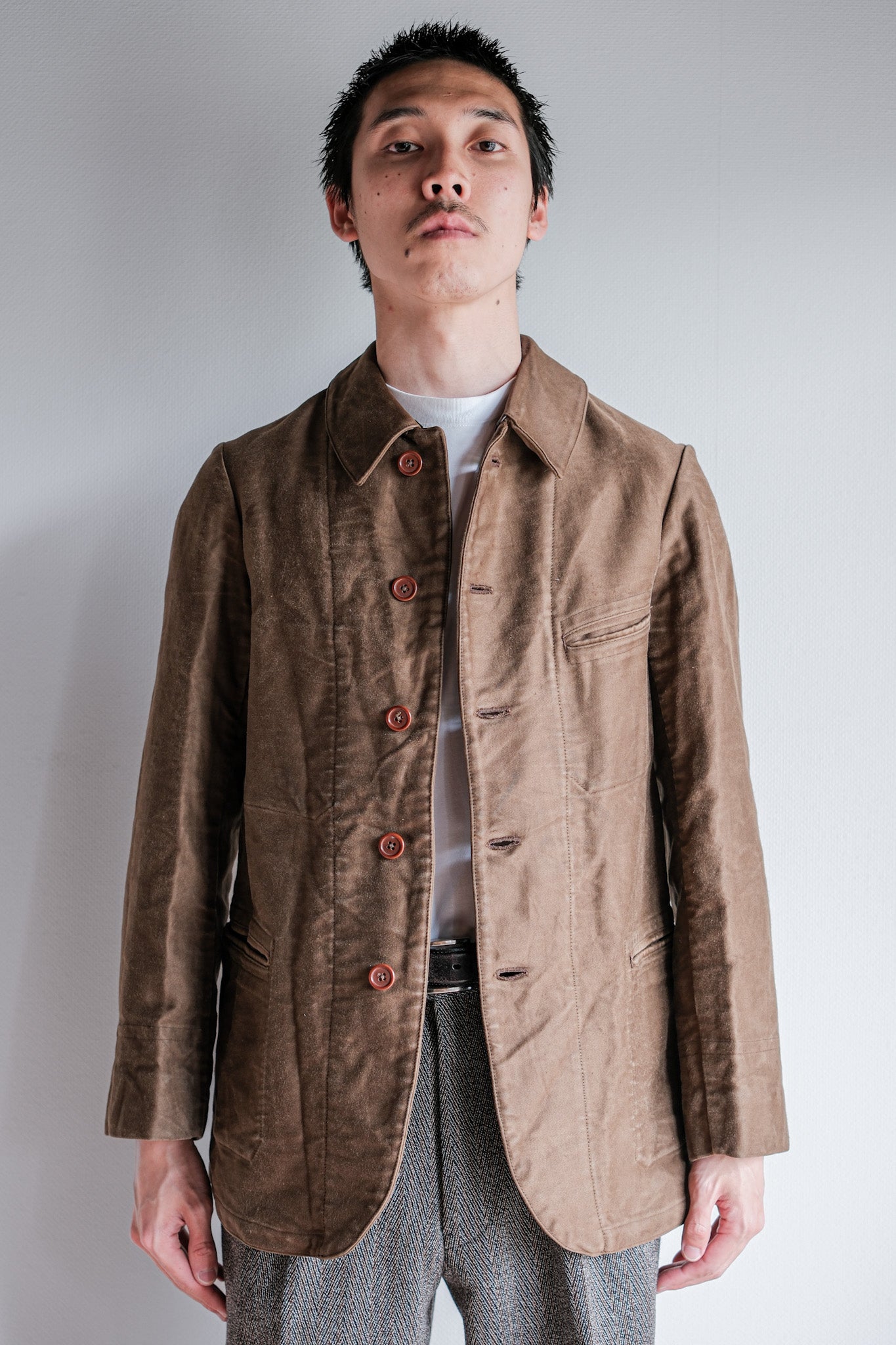［~30's］French Vintage Brown Moleskin Work Jacket