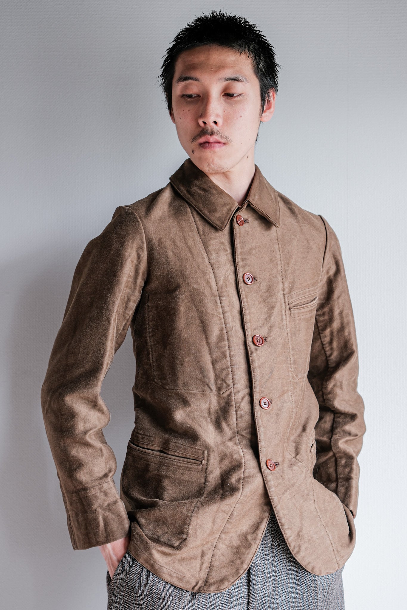 ［~30's］French Vintage Brown Moleskin Work Jacket