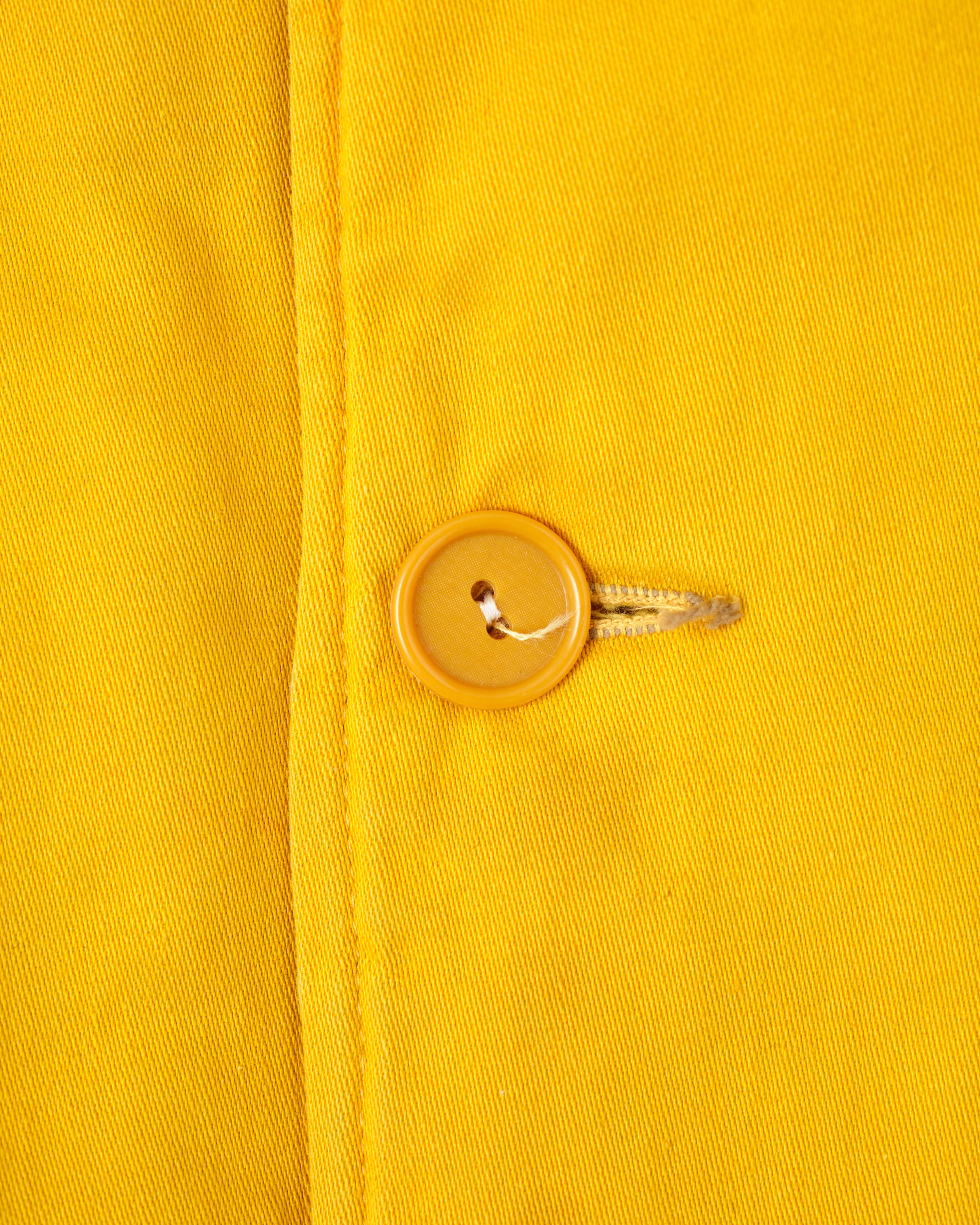 [~60's] 브리티시 빈티지 탈착식 후드 옐로우 코튼 새틴 마운티니어링 재킷