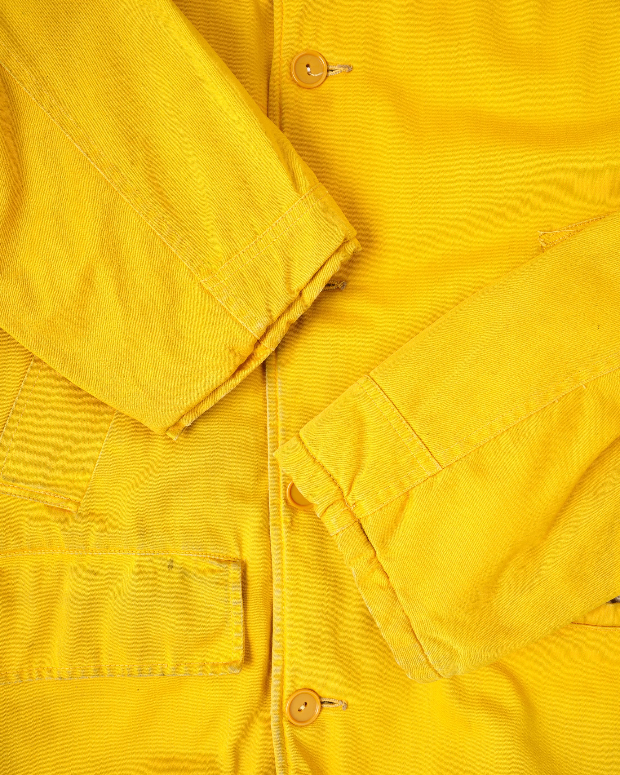 ［~60's］British Vintage Detachable Hood Yellow Cotton Satin Mountaineering Jacket