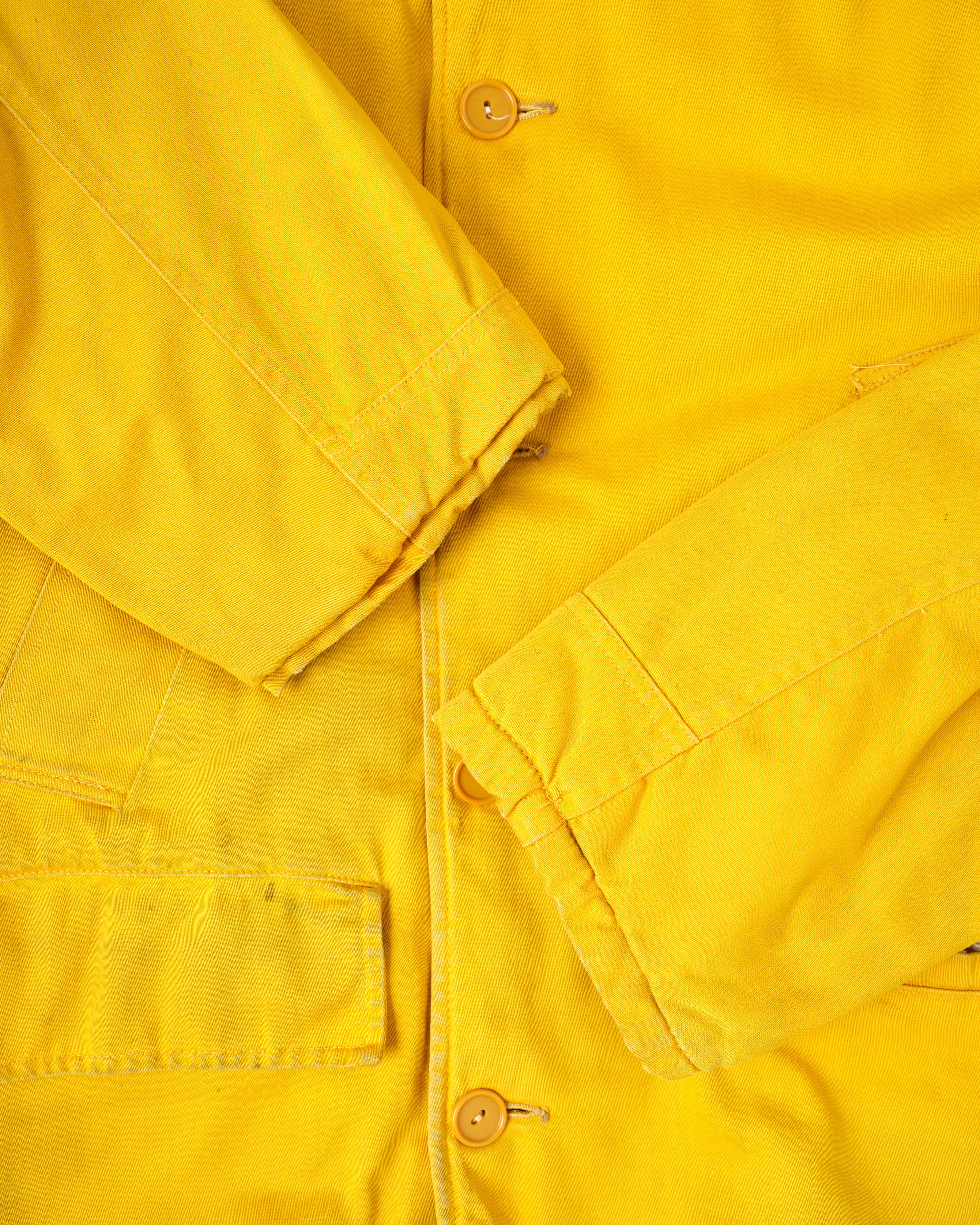 [~60's] 브리티시 빈티지 탈착식 후드 옐로우 코튼 새틴 마운티니어링 재킷