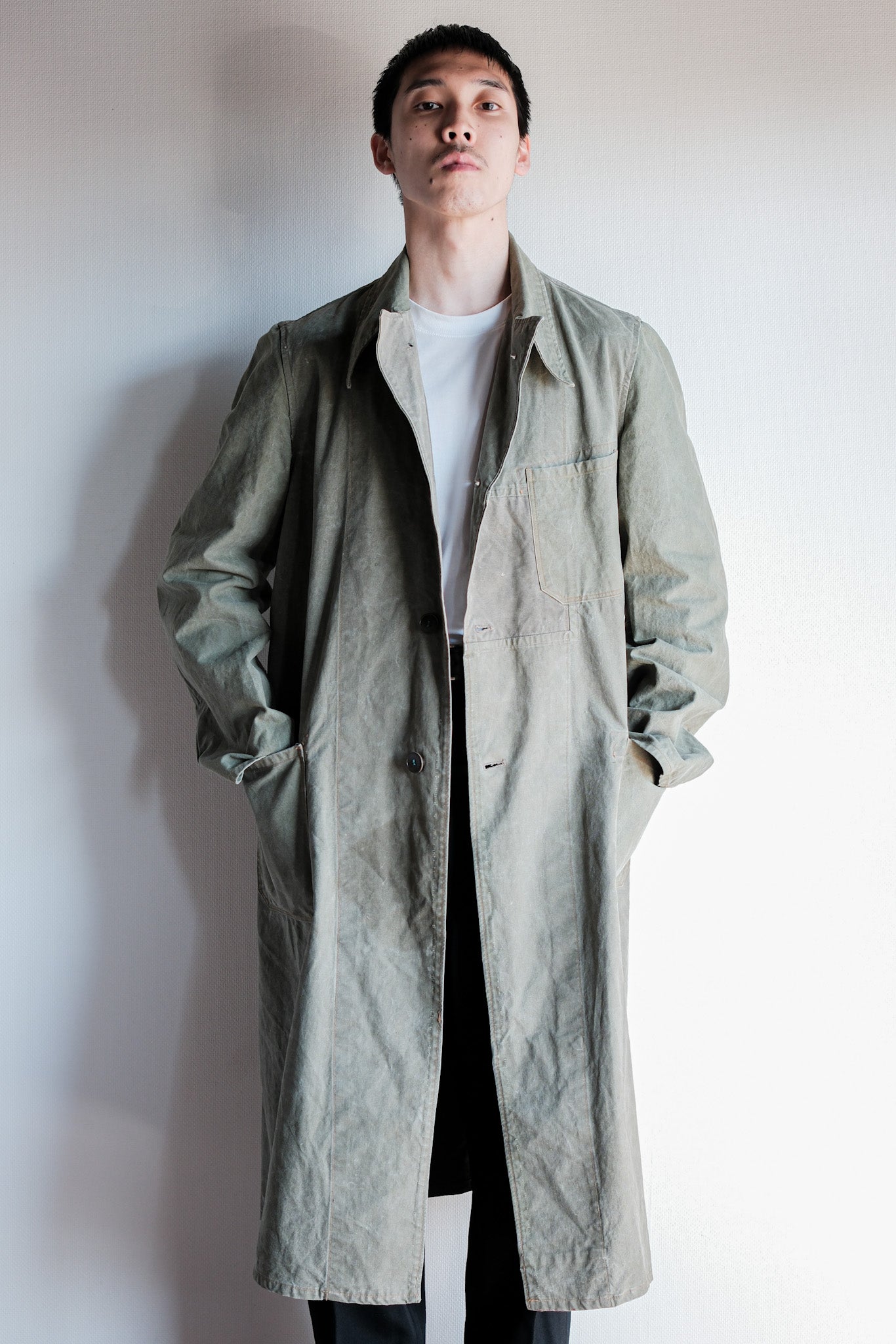 ［~50's］German Vintage Green Cotton Work Coat