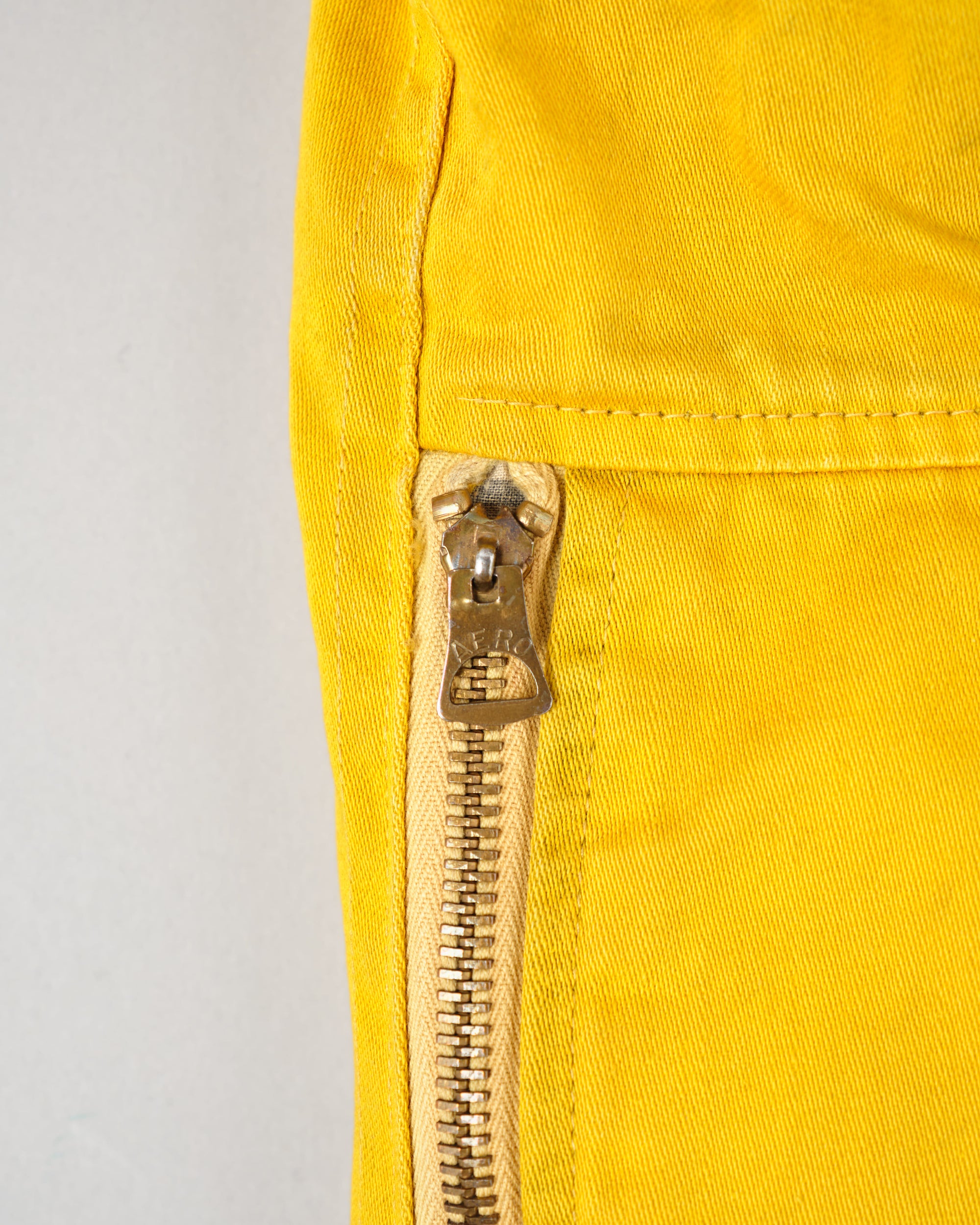 ［~60's］British Vintage Detachable Hood Yellow Cotton Satin Mountaineering Jacket