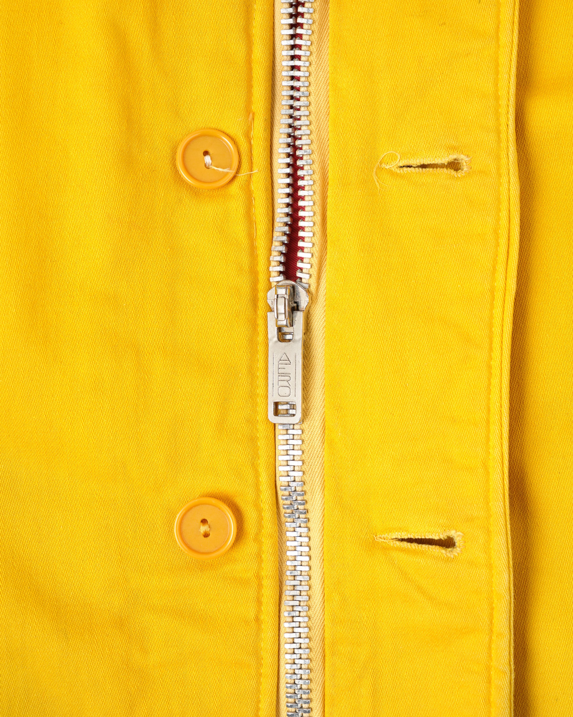 ［~60's］British Vintage Detachable Hood Yellow Cotton Satin Mountaineering Jacket