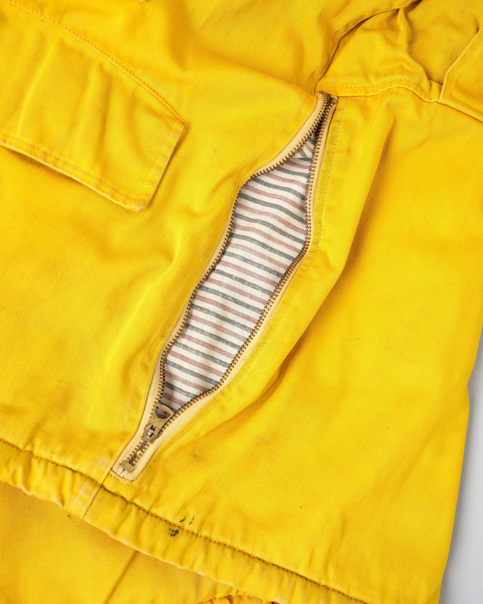 ［~60's］British Vintage Detachable Hood Yellow Cotton Satin Mountaineering Jacket