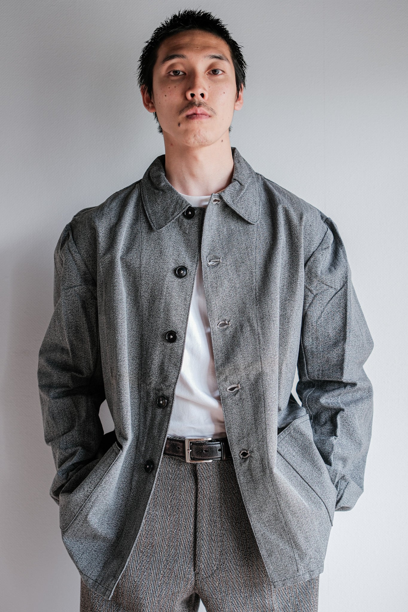 [~ 10's] wwⅠ Royal Italian Army Salt & Pepper Cotton Work Jacket