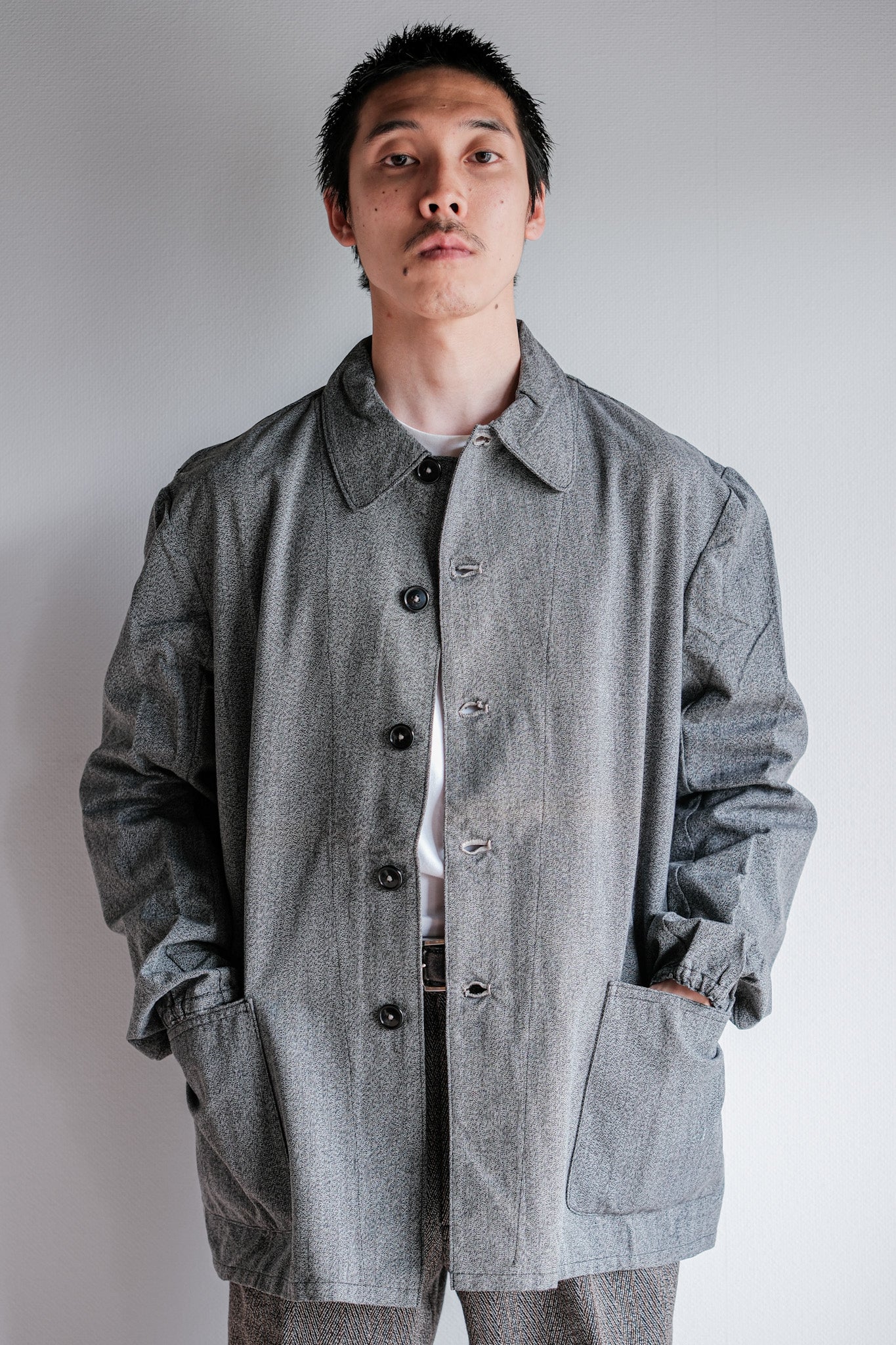 [~ 10's] wwⅠ Royal Italian Army Salt & Pepper Cotton Work Jacket