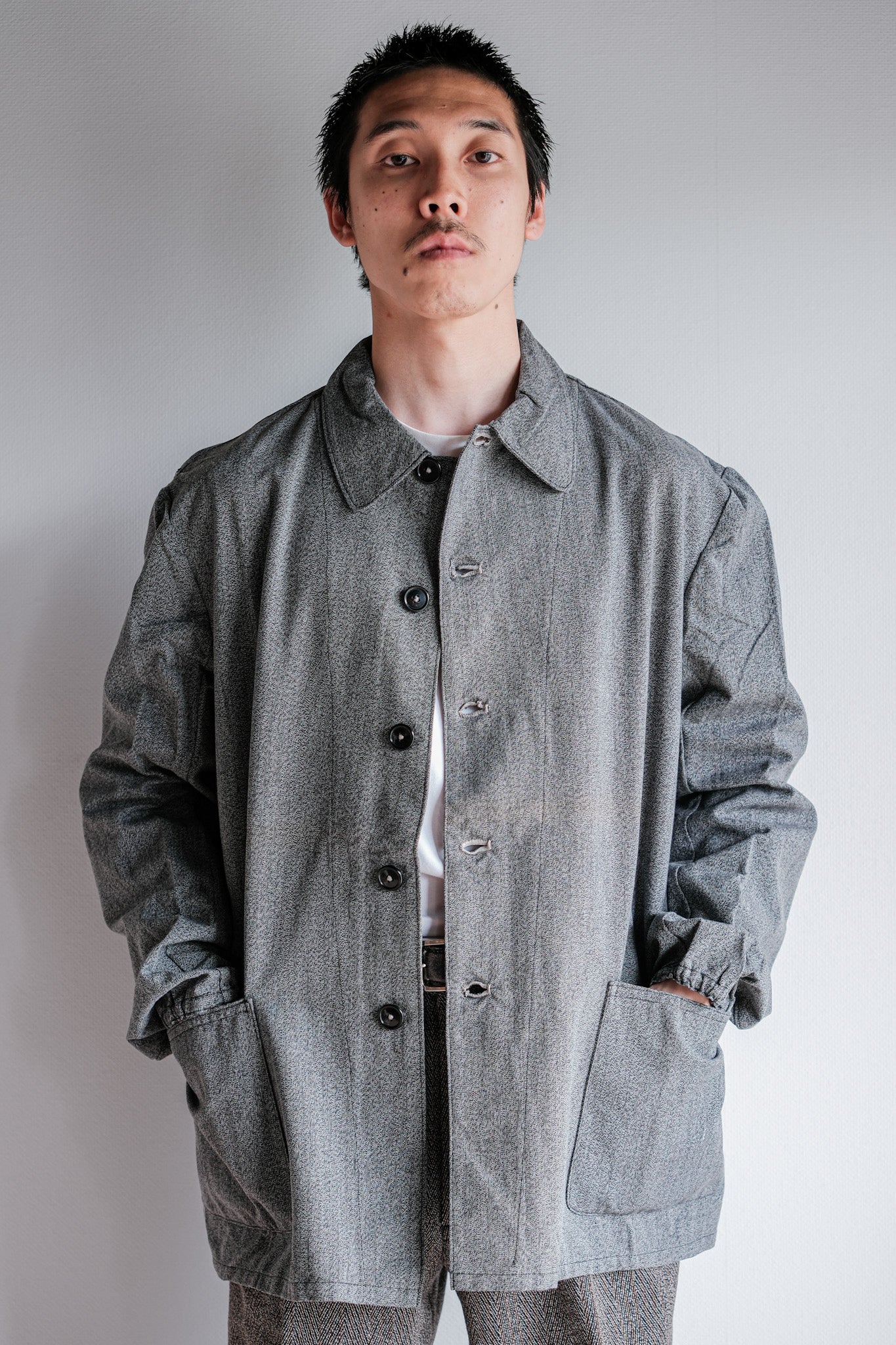 ［~10's］WWⅠ Royal Italian Army Salt & Pepper Cotton Work Jacket