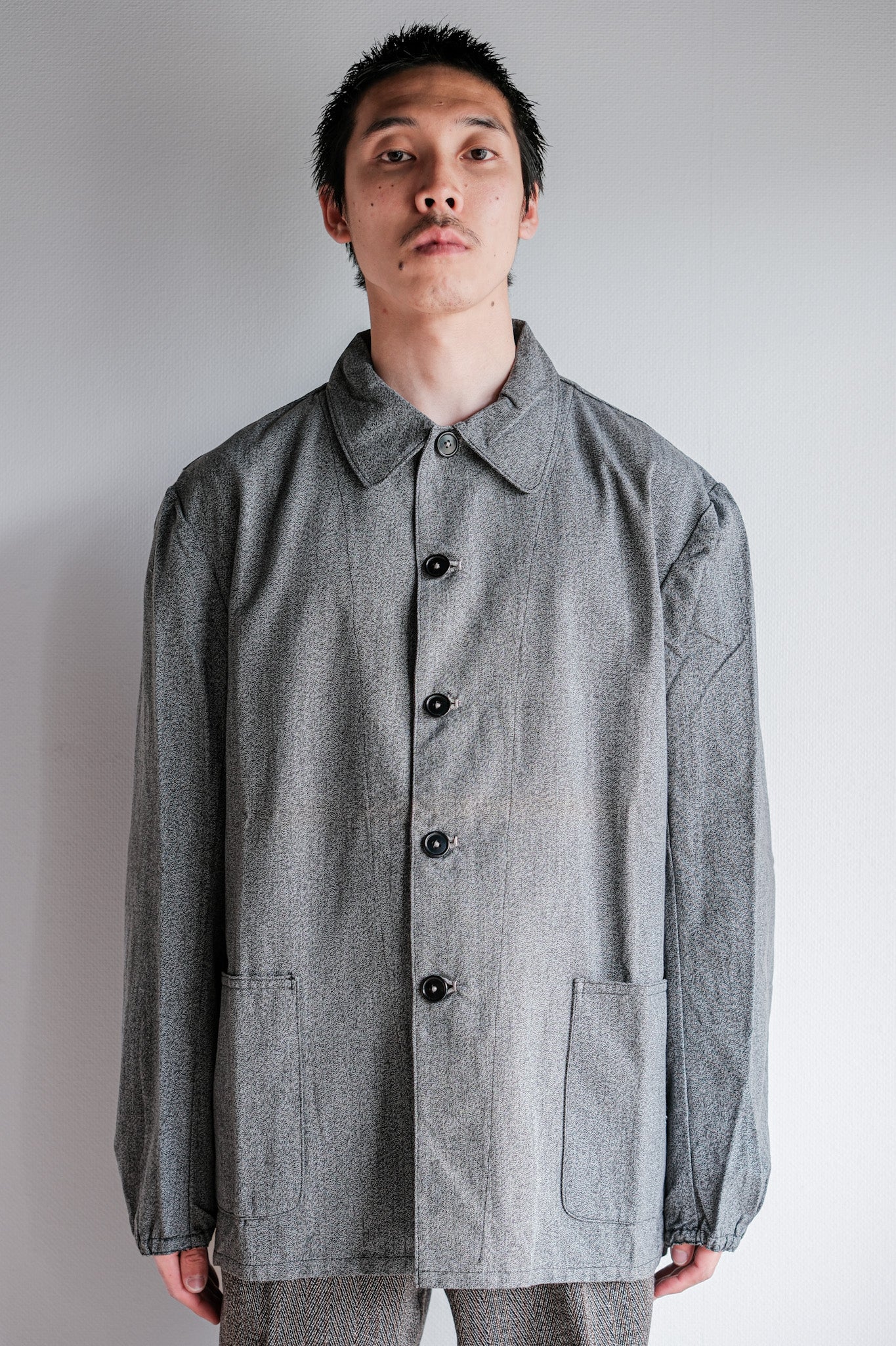 【~10's】WWⅠ Royal Italian Army Salt & Pepper Cotton Work Jacket