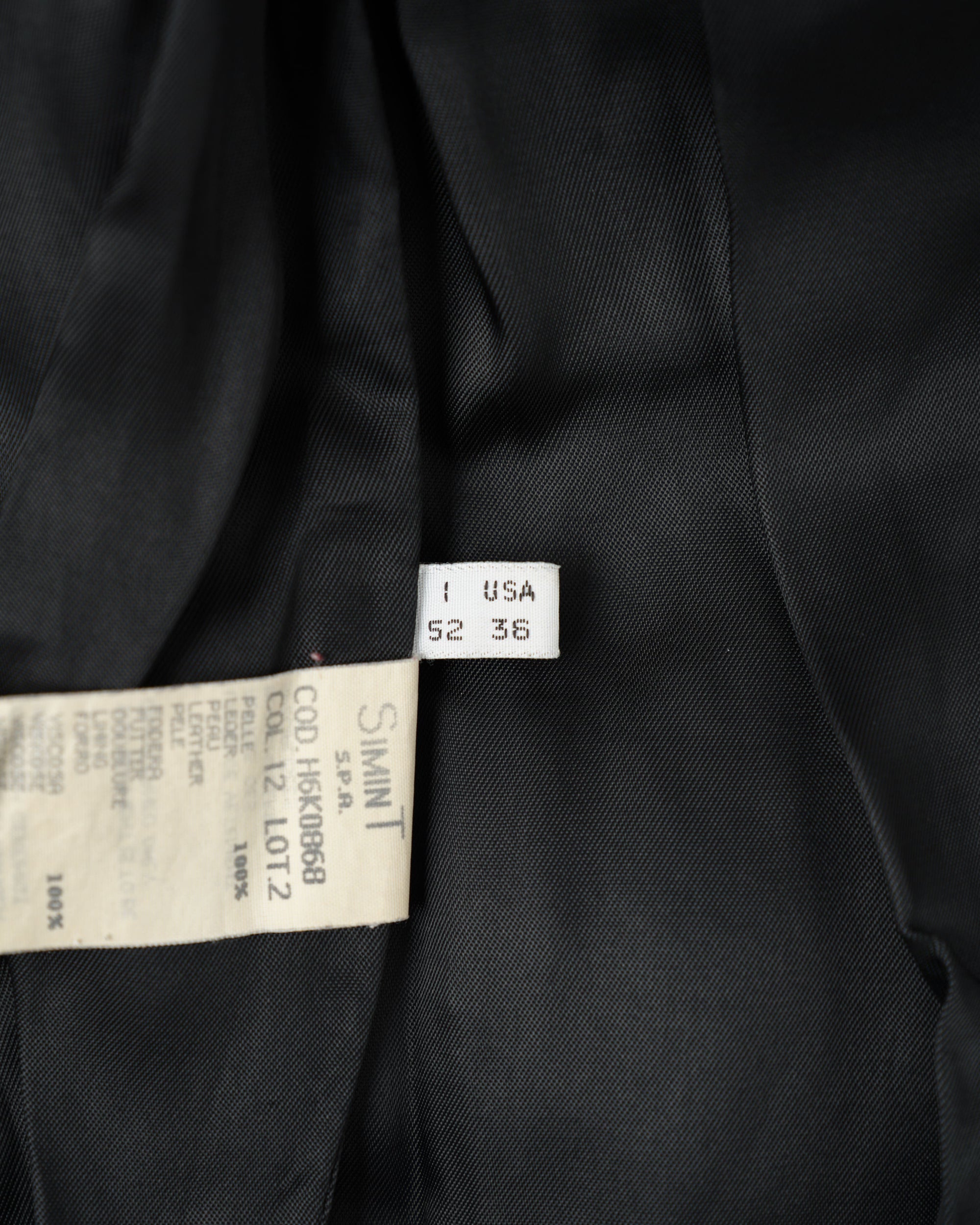 ［~90’s］Old ARMANI JEANS Black Leather Puffer Jacket Size.52
