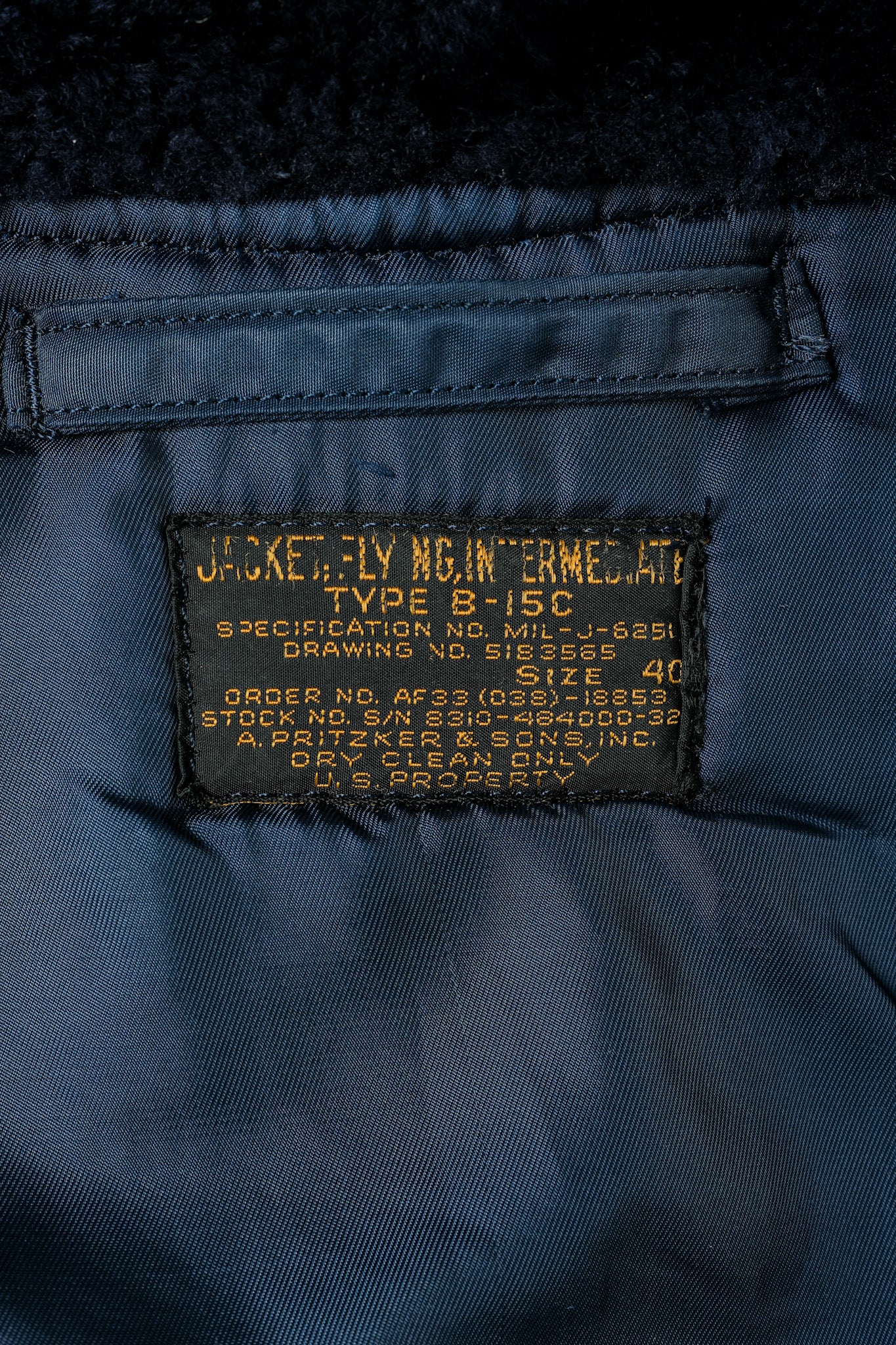 50's] U.S.AIR FORCE TYPE B-15C Flight Jacket size.40