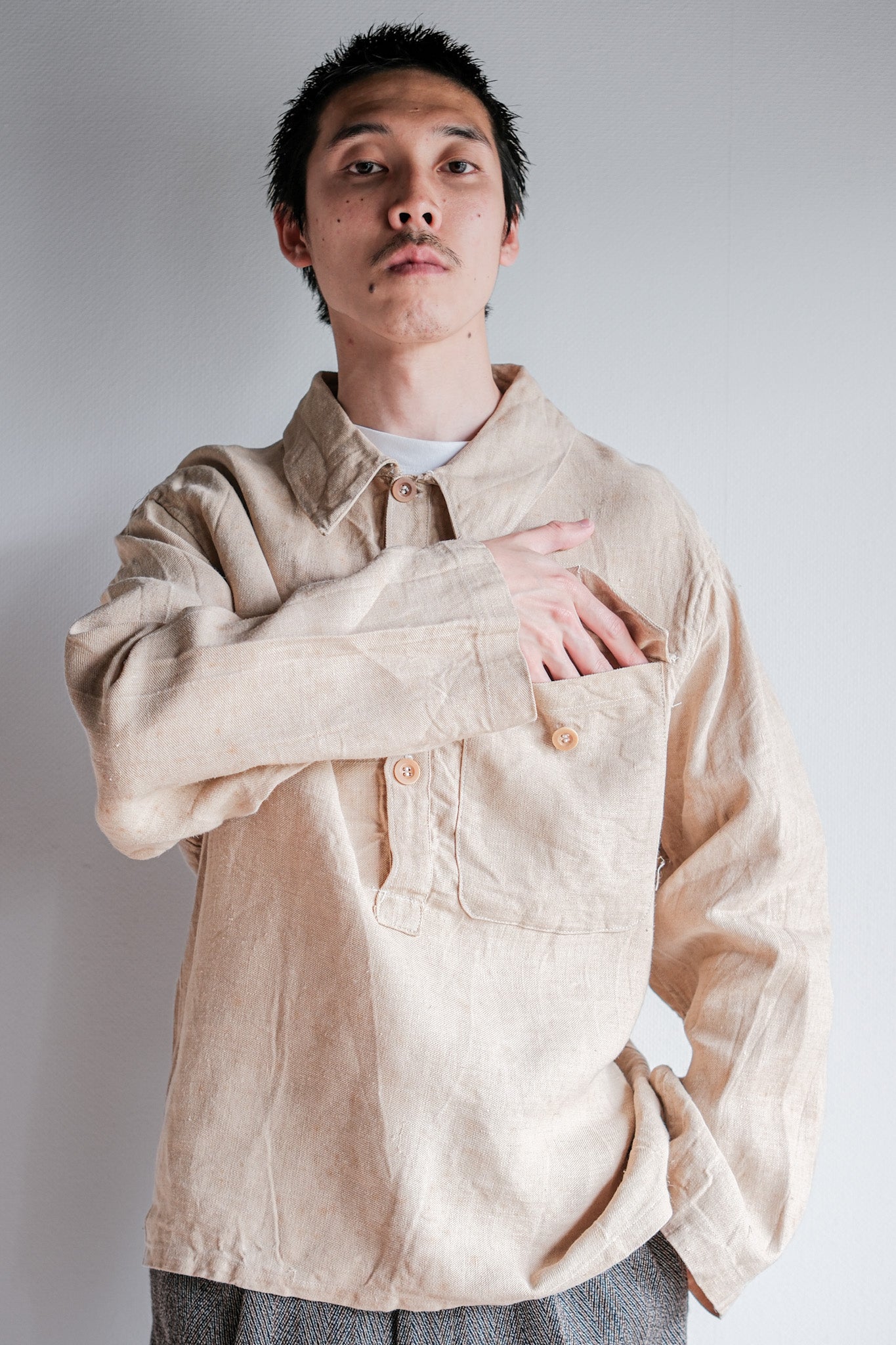 ［~40's］WWⅡ Royal Italian Navy Linen Twill Work Smock Size.2 "Regia Marina"