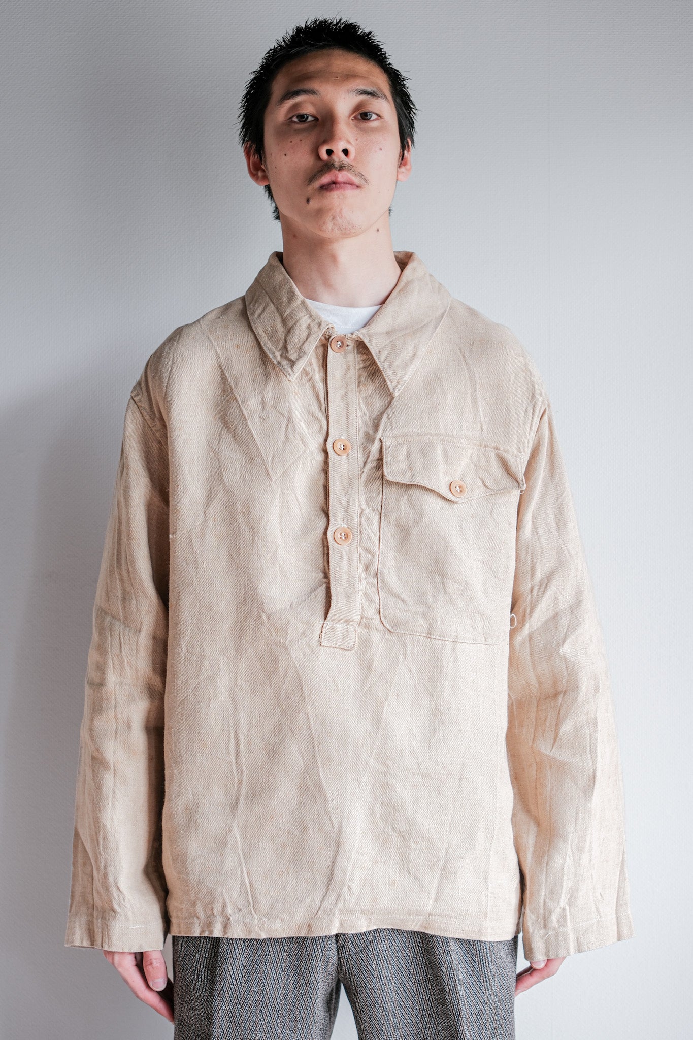 ［~40's］WWⅡ Royal Italian Navy Linen Twill Work Smock Size.2 "Regia Marina"