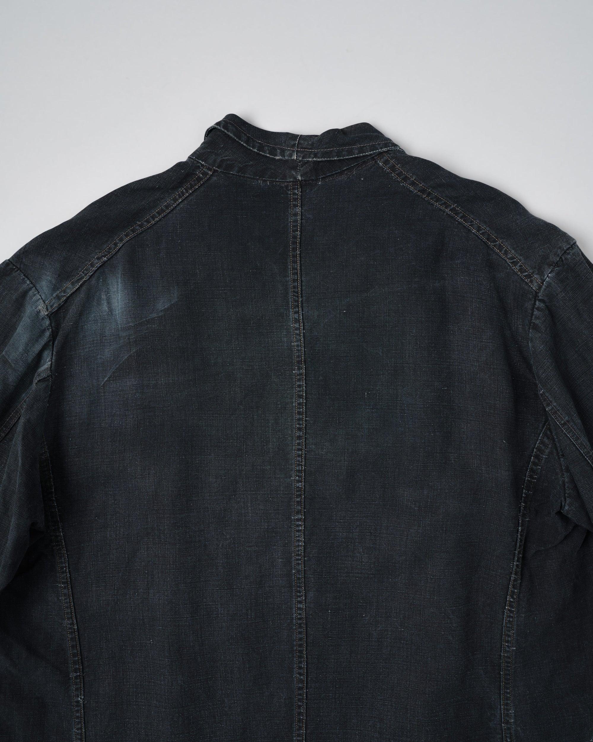【~40's】French Vintage Indigo Linen Maquignon Coat Size.50 "AU MOLINEL"