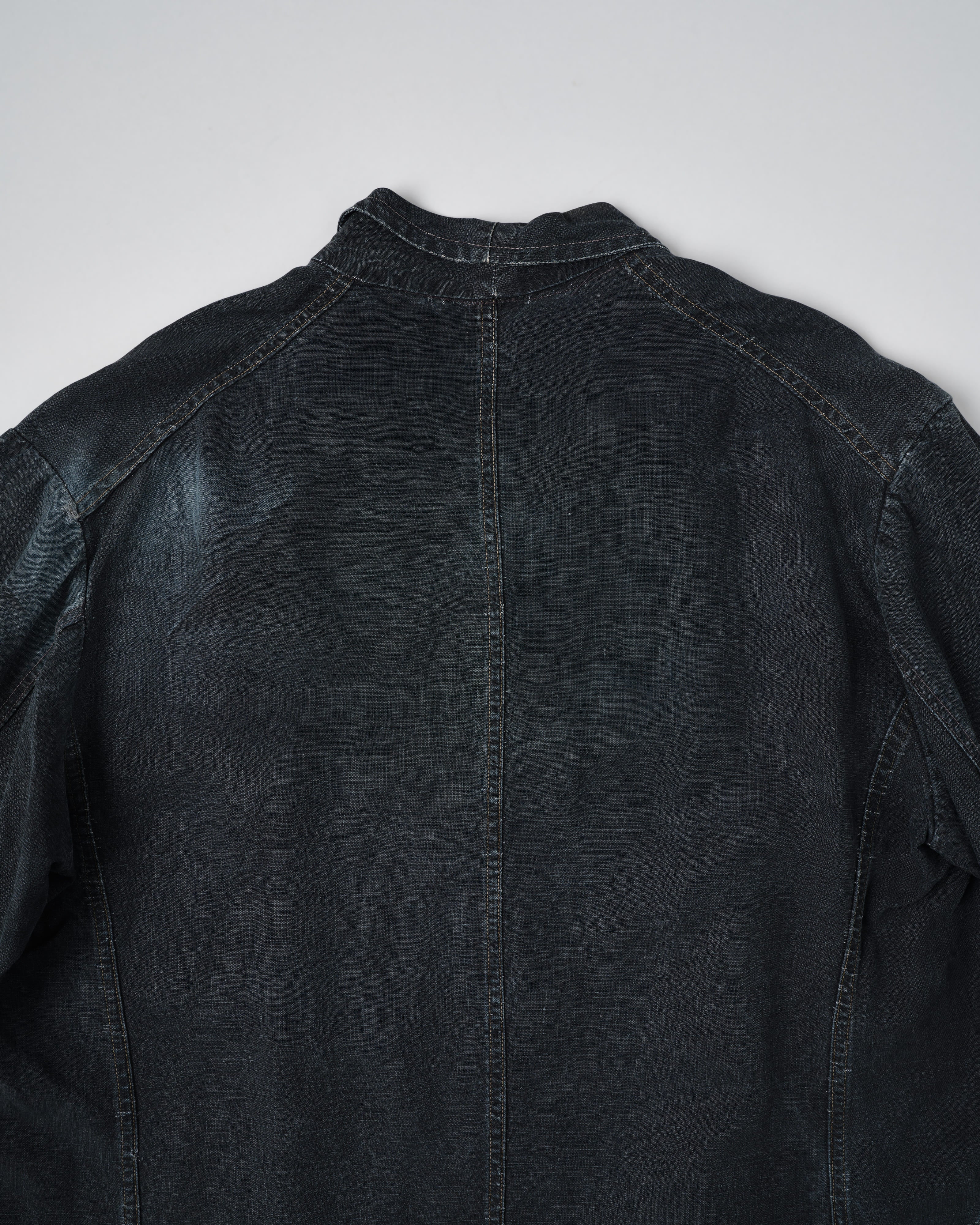 【~40's】French Vintage Indigo Linen Maquignon Coat Size.50 "AU MOLINEL"