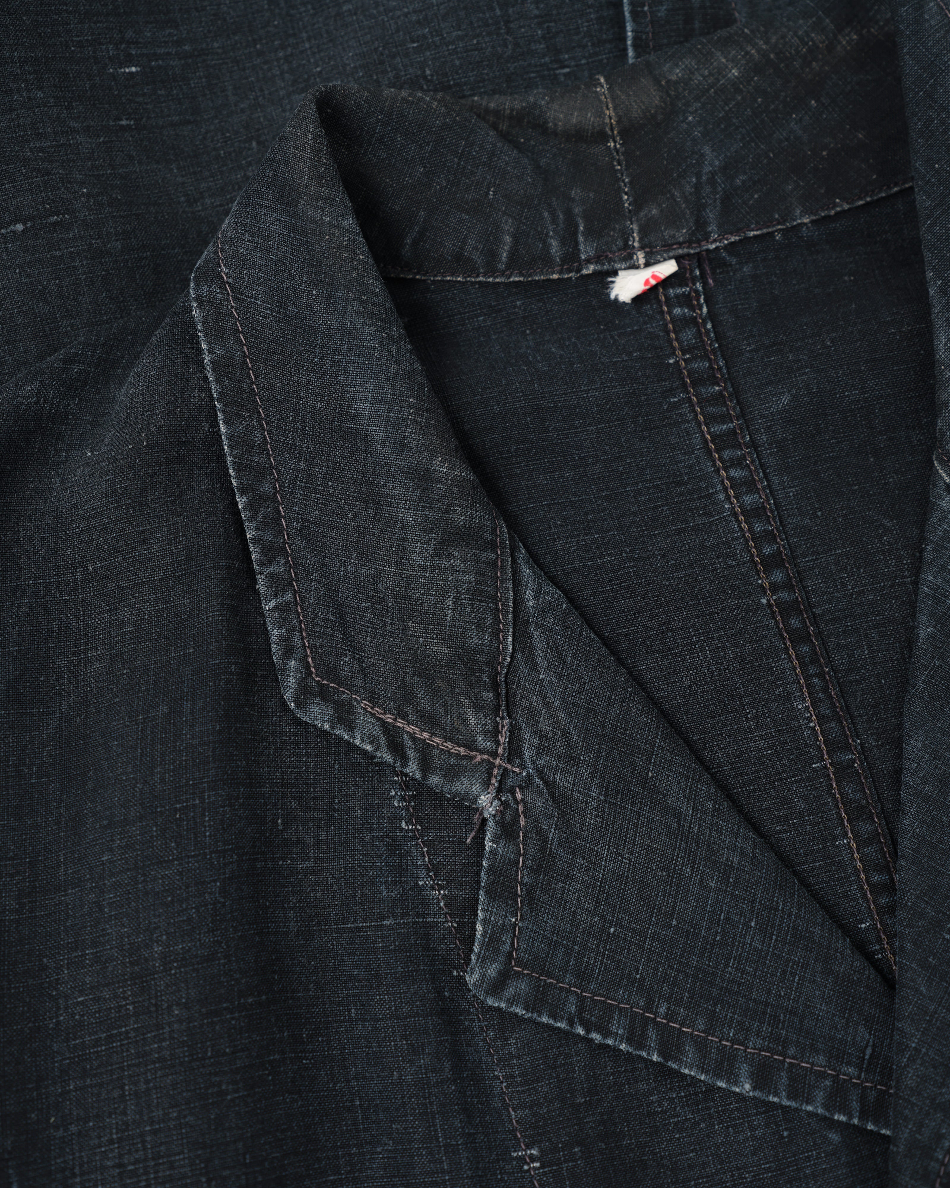 40's］French Vintage Indigo Linen Maquignon Coat Size.50 
