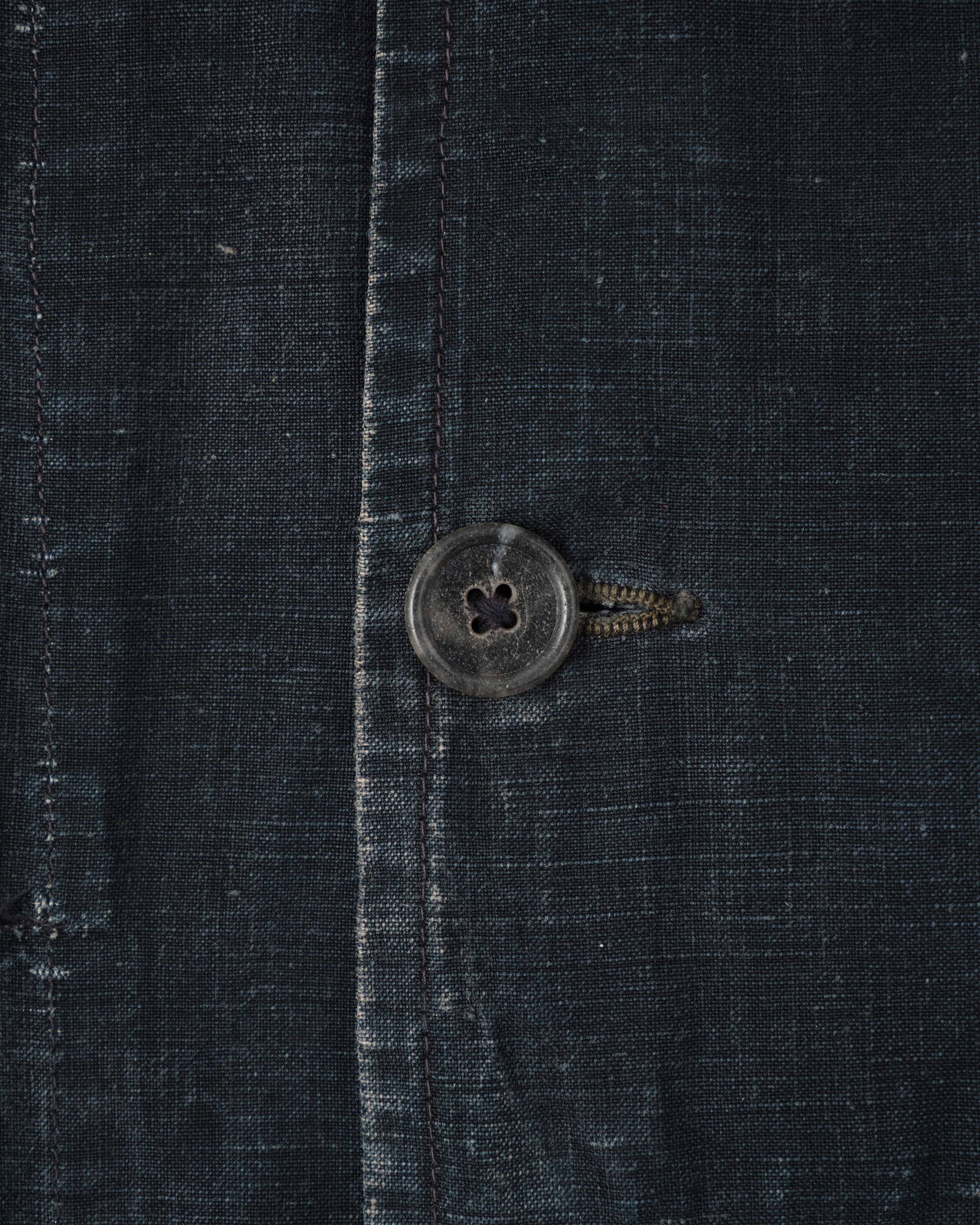 40's］French Vintage Indigo Linen Maquignon Coat Size.50 