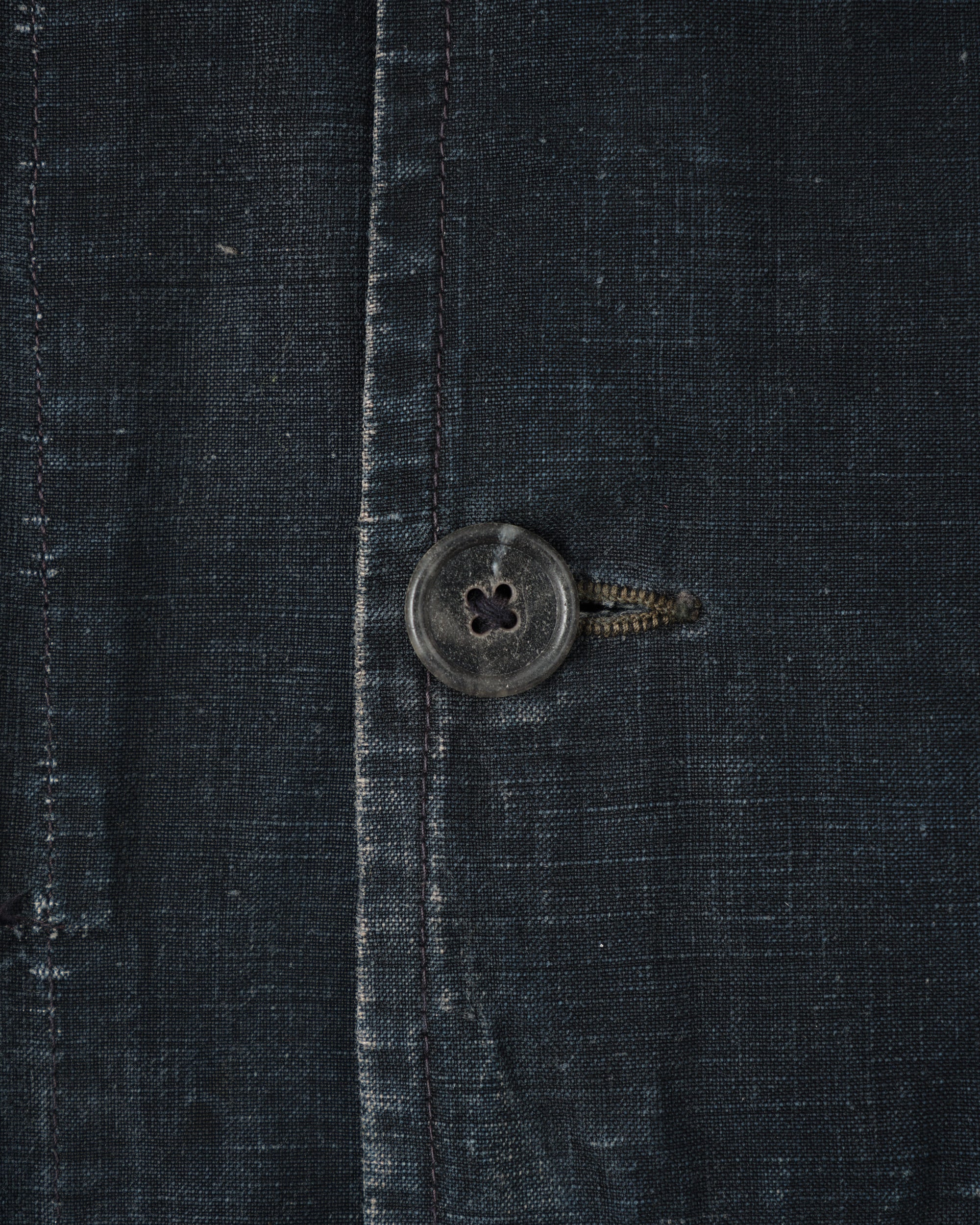 【~40's】French Vintage Indigo Linen Maquignon Coat Size.50 "AU MOLINEL"