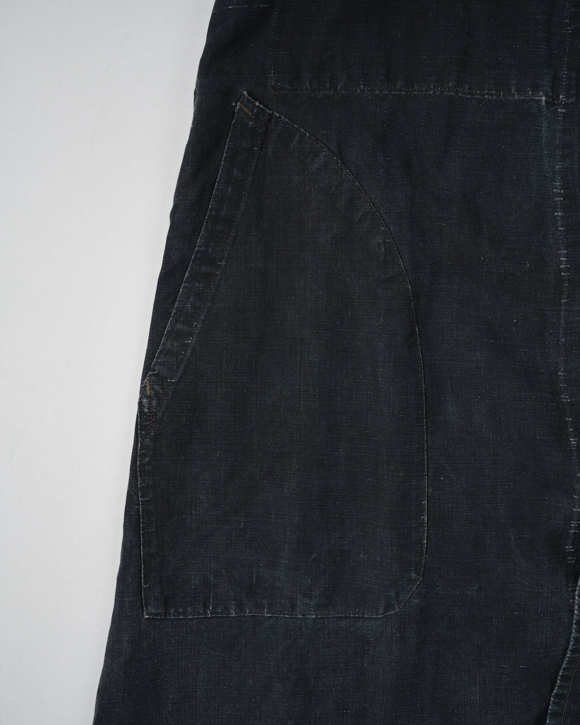【~40's】French Vintage Indigo Linen Maquignon Coat Size.50 "AU MOLINEL"