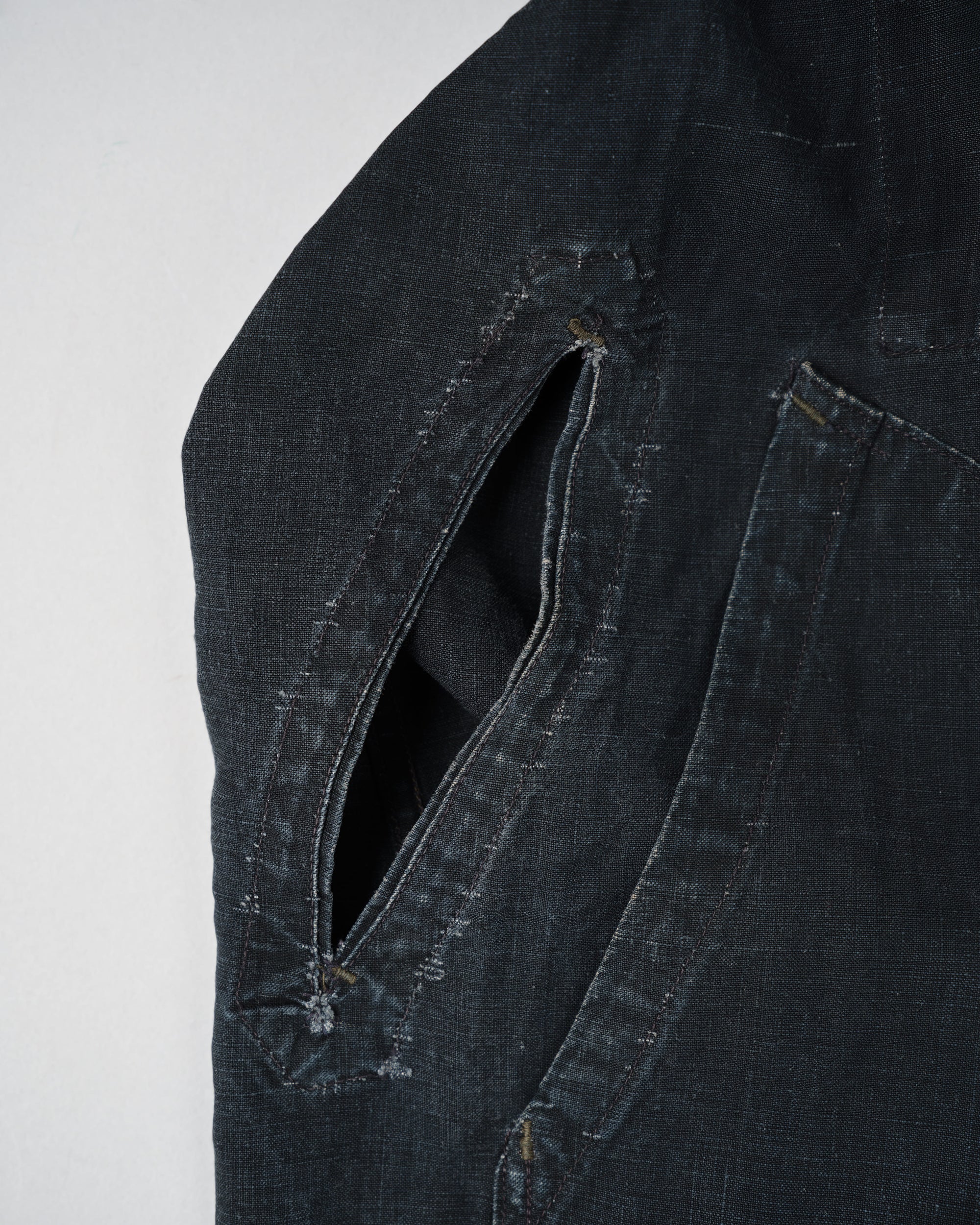 【~40's】French Vintage Indigo Linen Maquignon Coat Size.50 "AU MOLINEL"