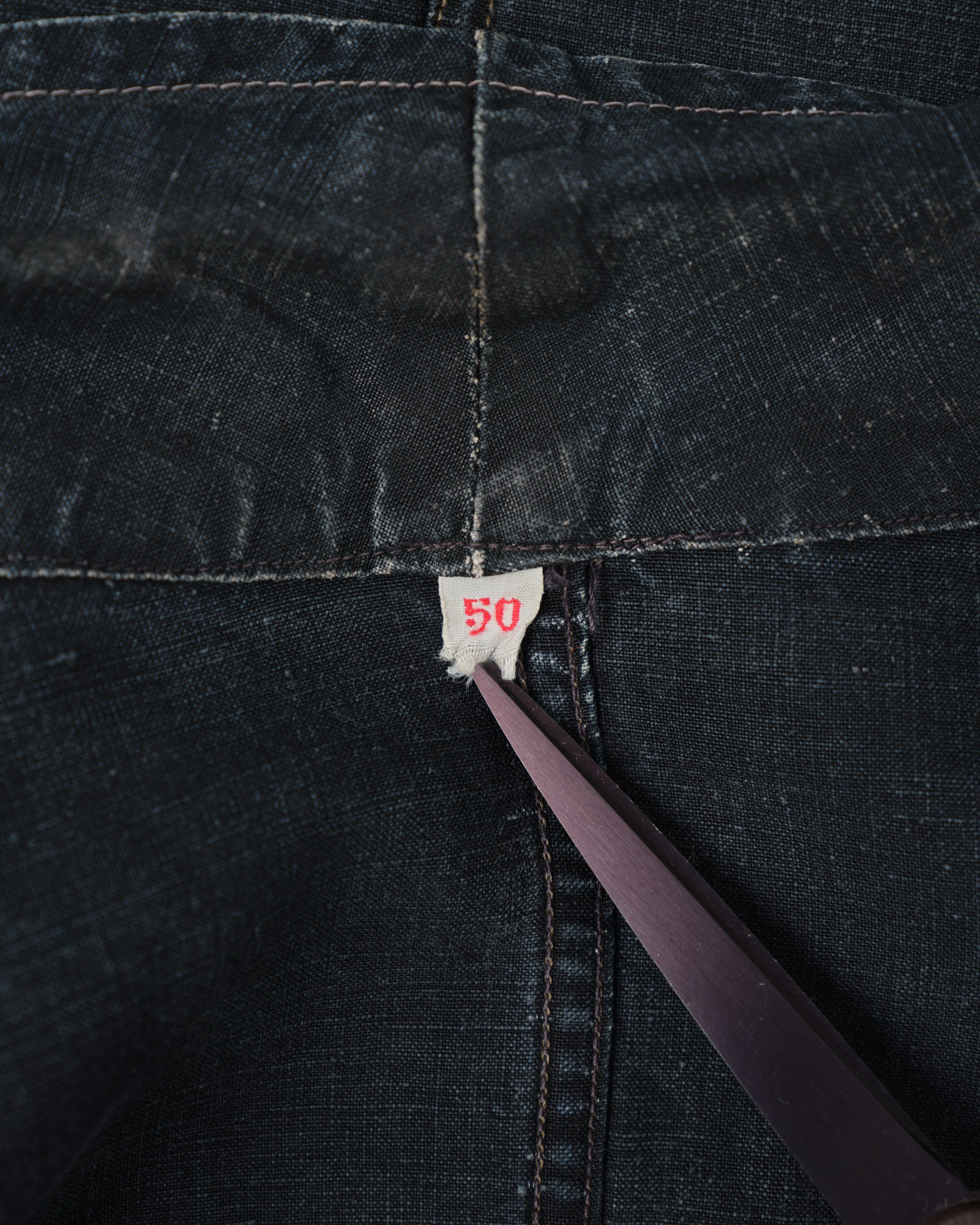 【~40's】French Vintage Indigo Linen Maquignon Coat Size.50 "AU MOLINEL"