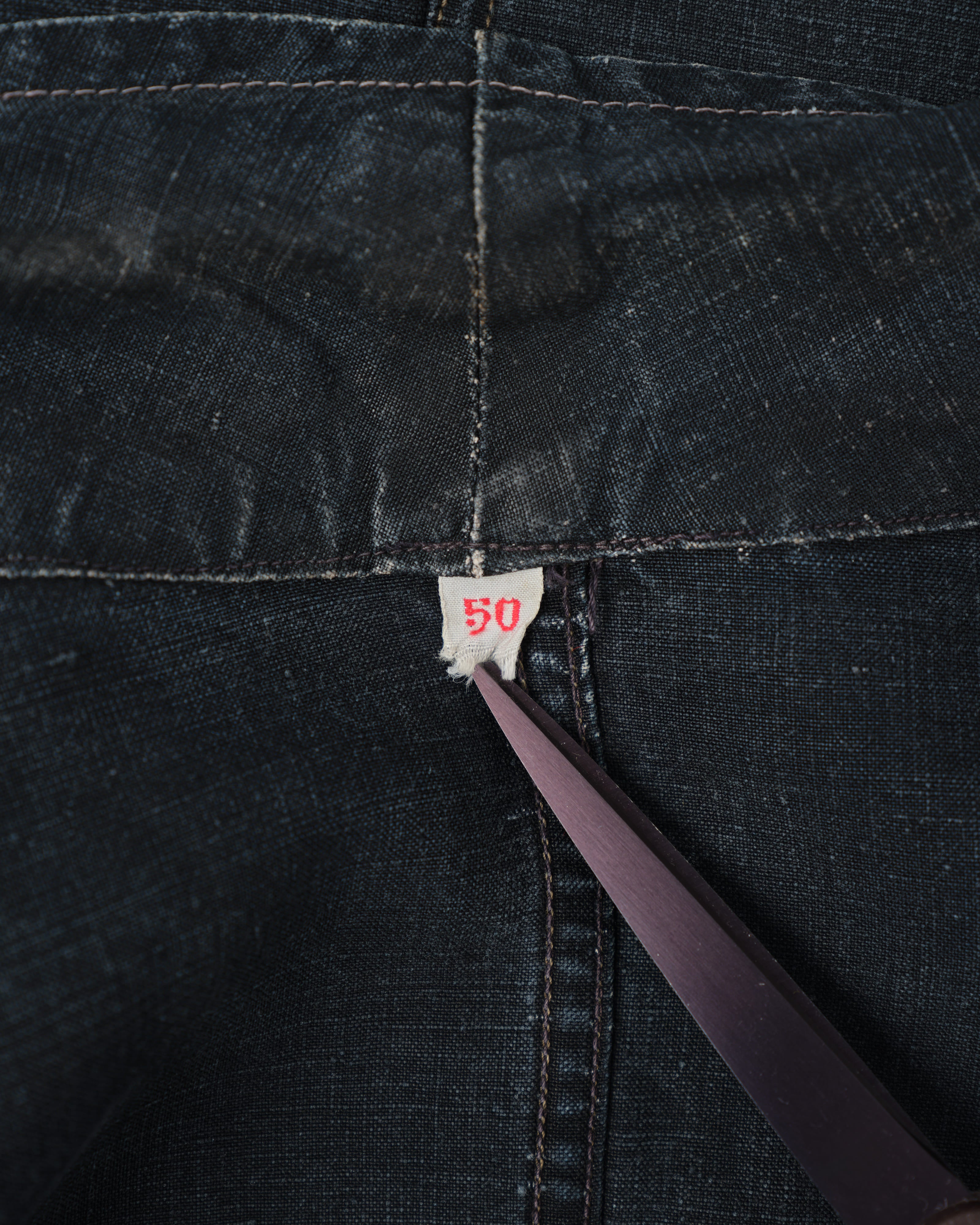 【~40's】French Vintage Indigo Linen Maquignon Coat Size.50 "AU MOLINEL"