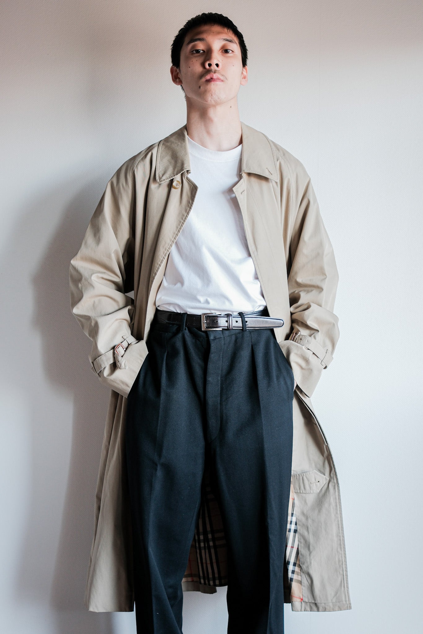 [〜80年代]復古burberrys單raglan騎手外套C100大小。50R