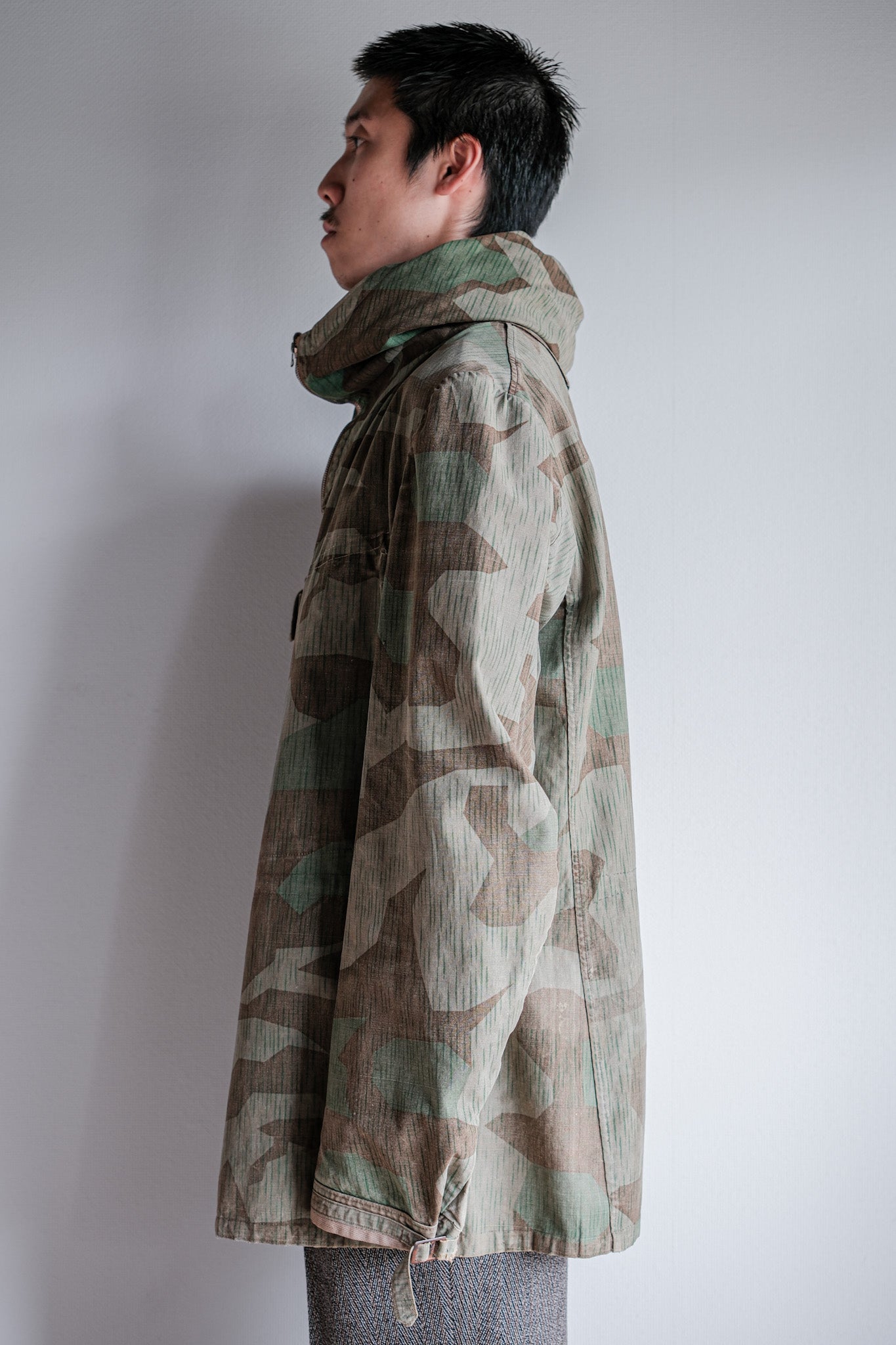 ［~40's］WWⅡ German Army Splinter Camouflage Zip Up Hooded Jacket "Localmade" "Wehrmacht"
